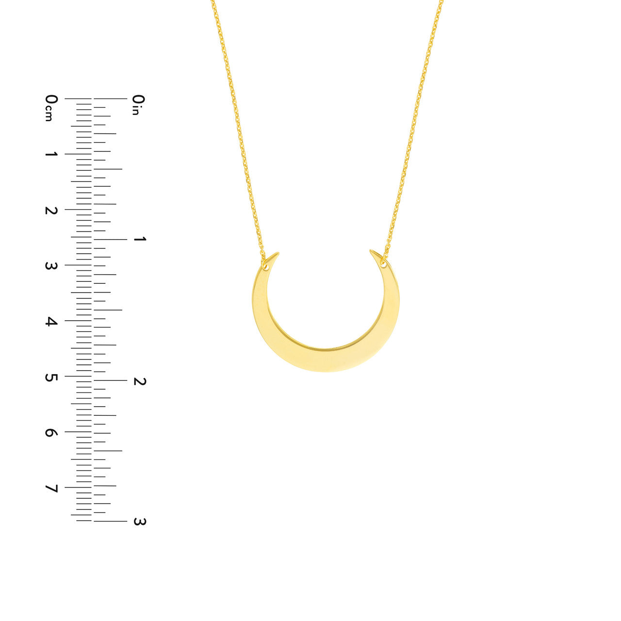 Upward Crescent Moon Pendant Necklace 4