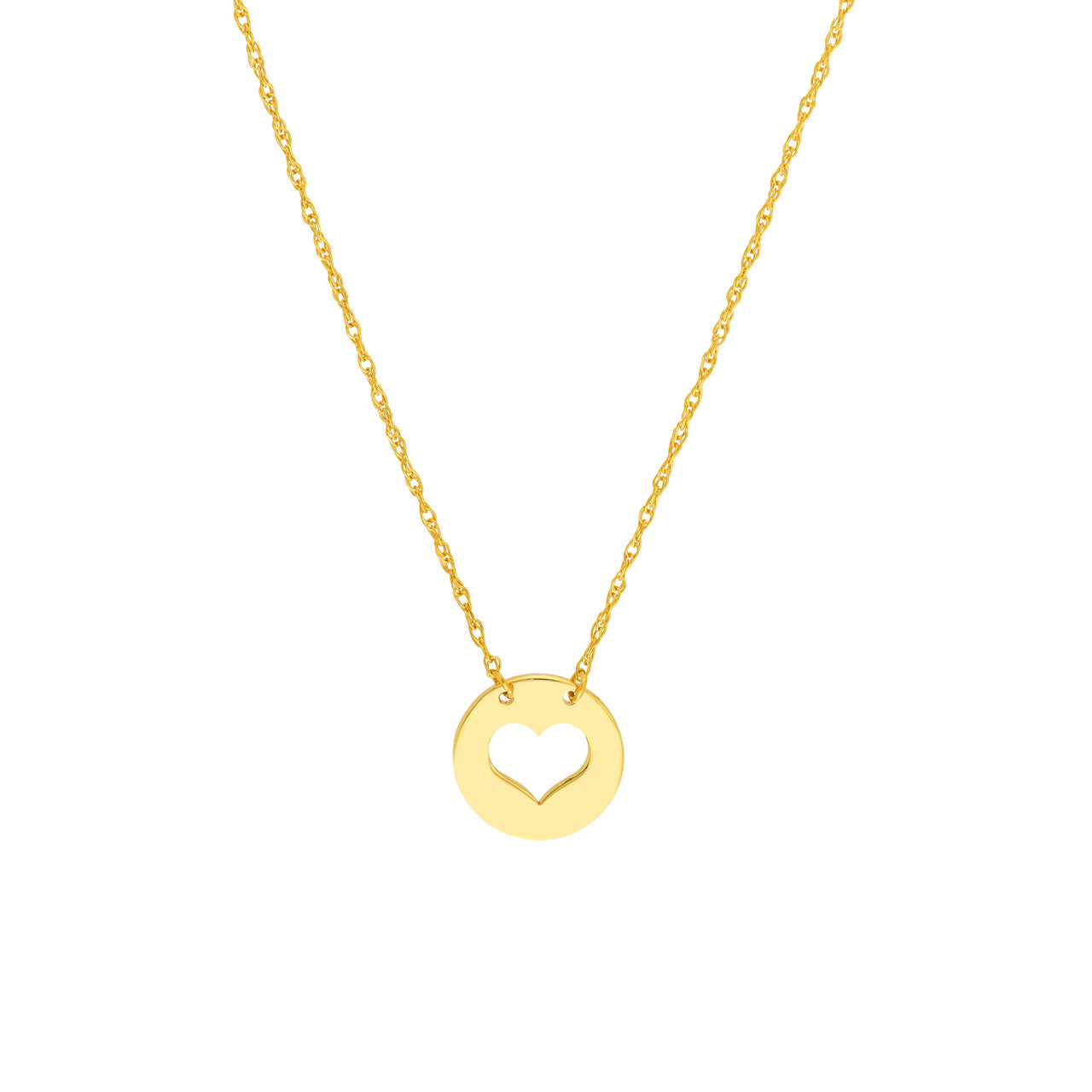 Cutout Heart Mini Disc Necklace