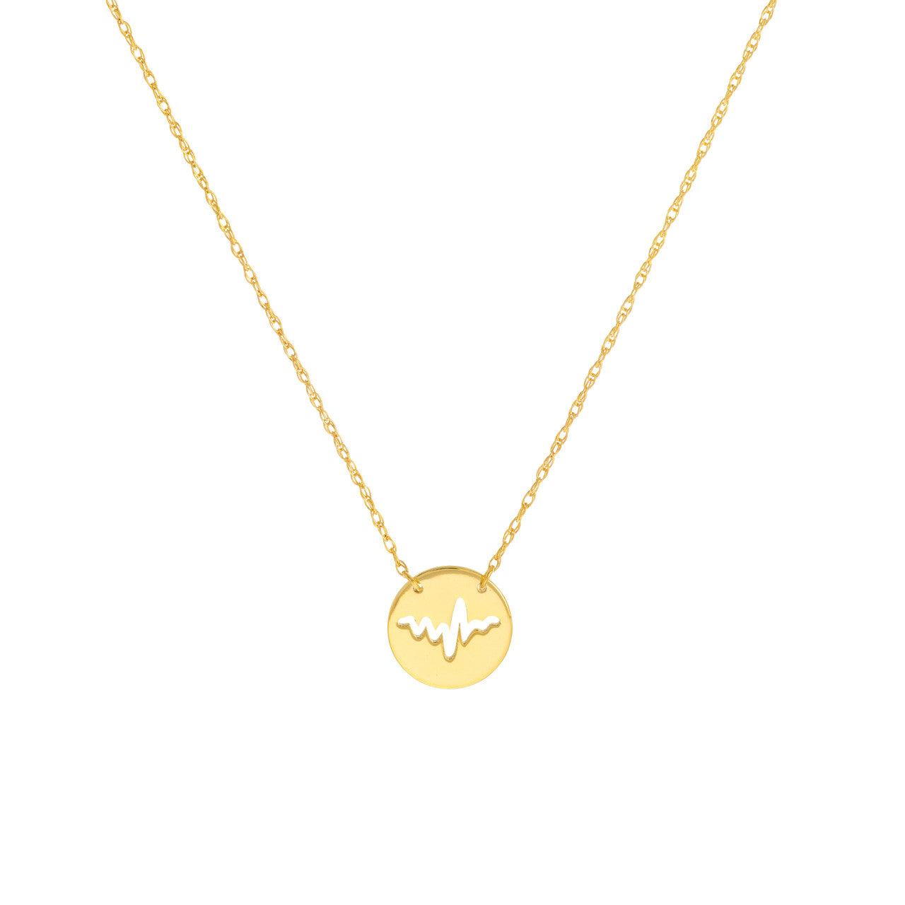 Cutout Heartbeat Mini Disc Necklace