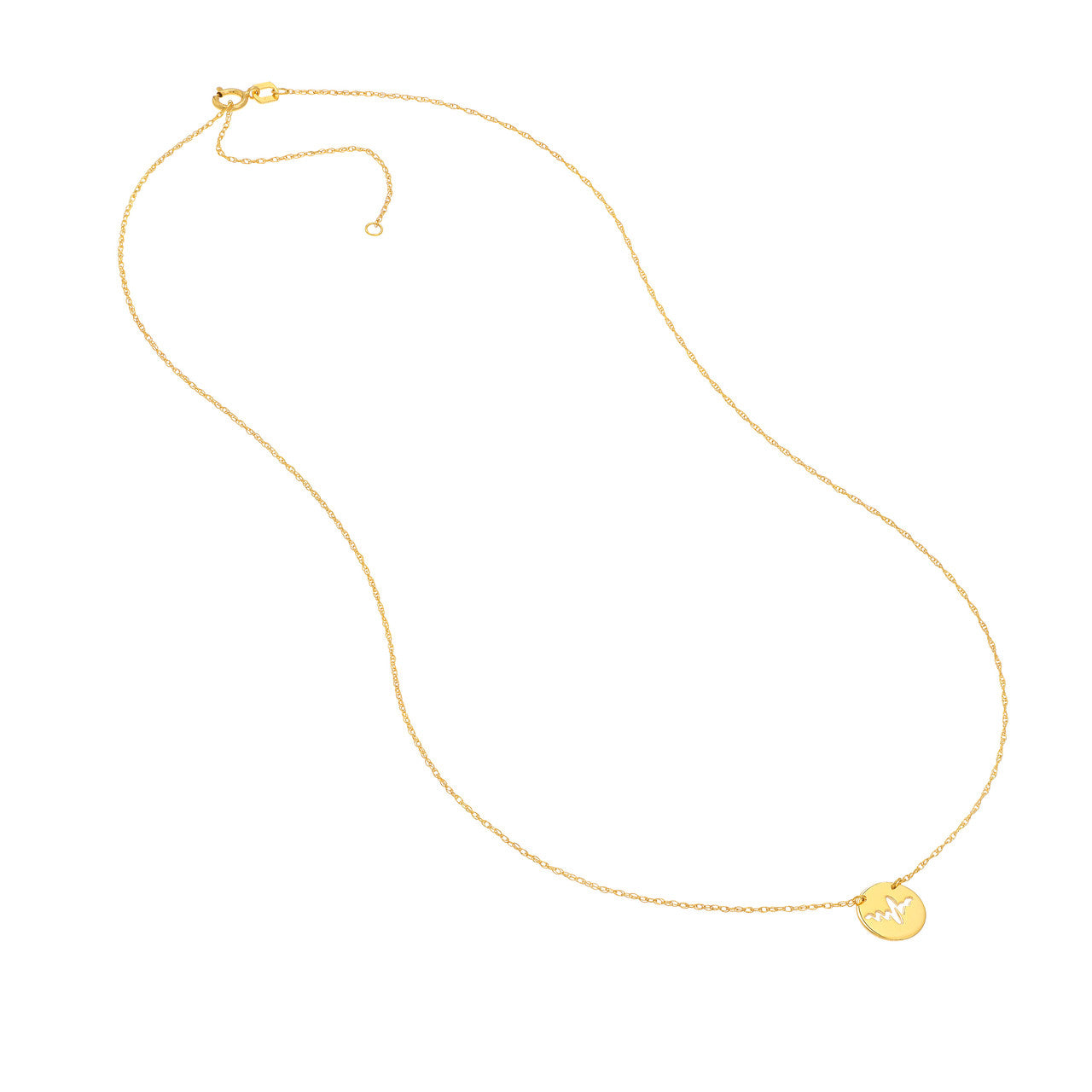 Cutout Heartbeat Mini Disc Necklace 2