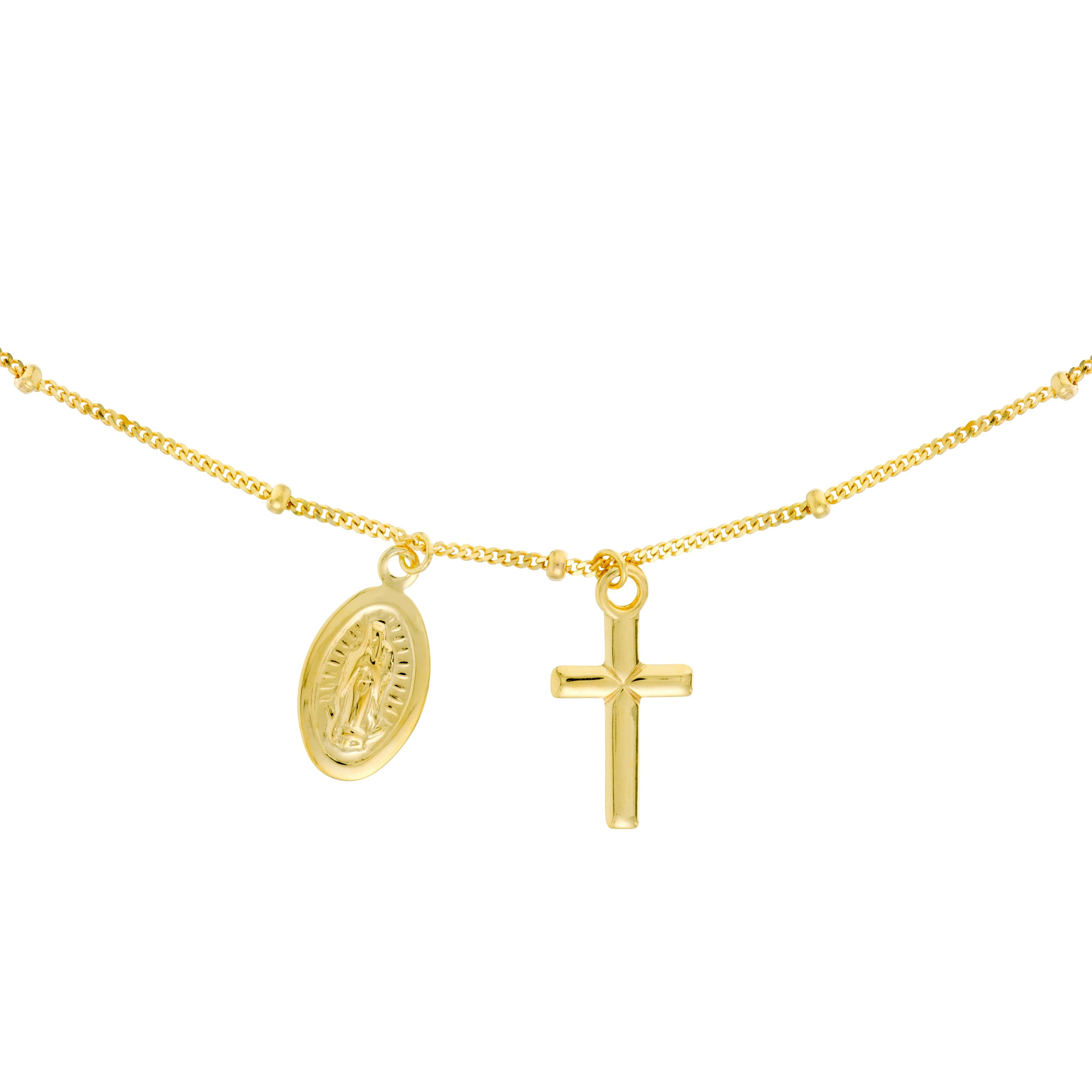 Mary and Cross Dangles Choker