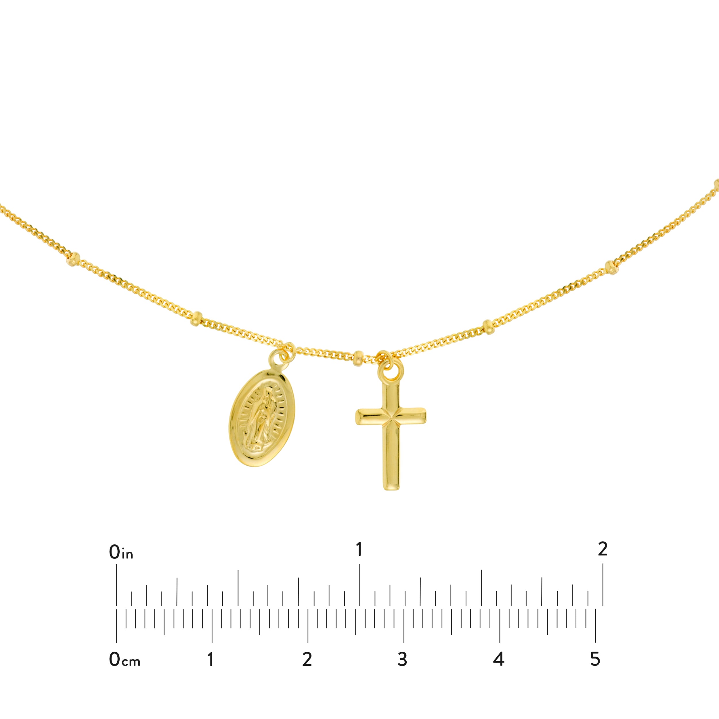 Mary and Cross Dangles Choker