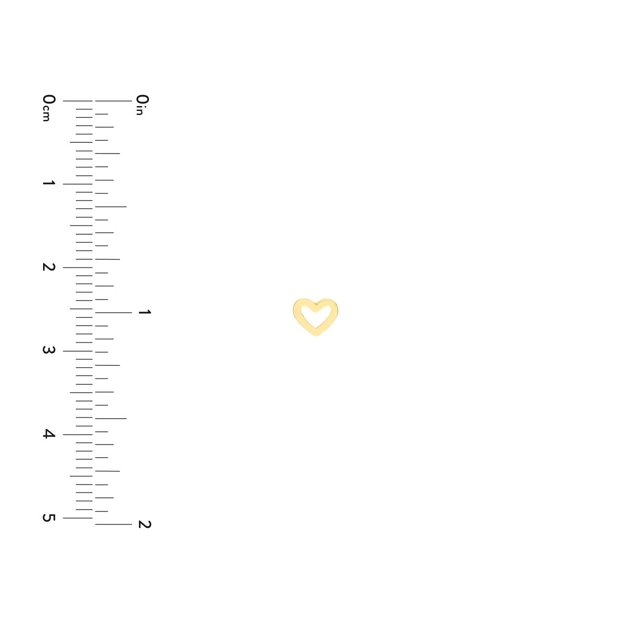 Cut Out Heart Shaped Stud Earrings size guide