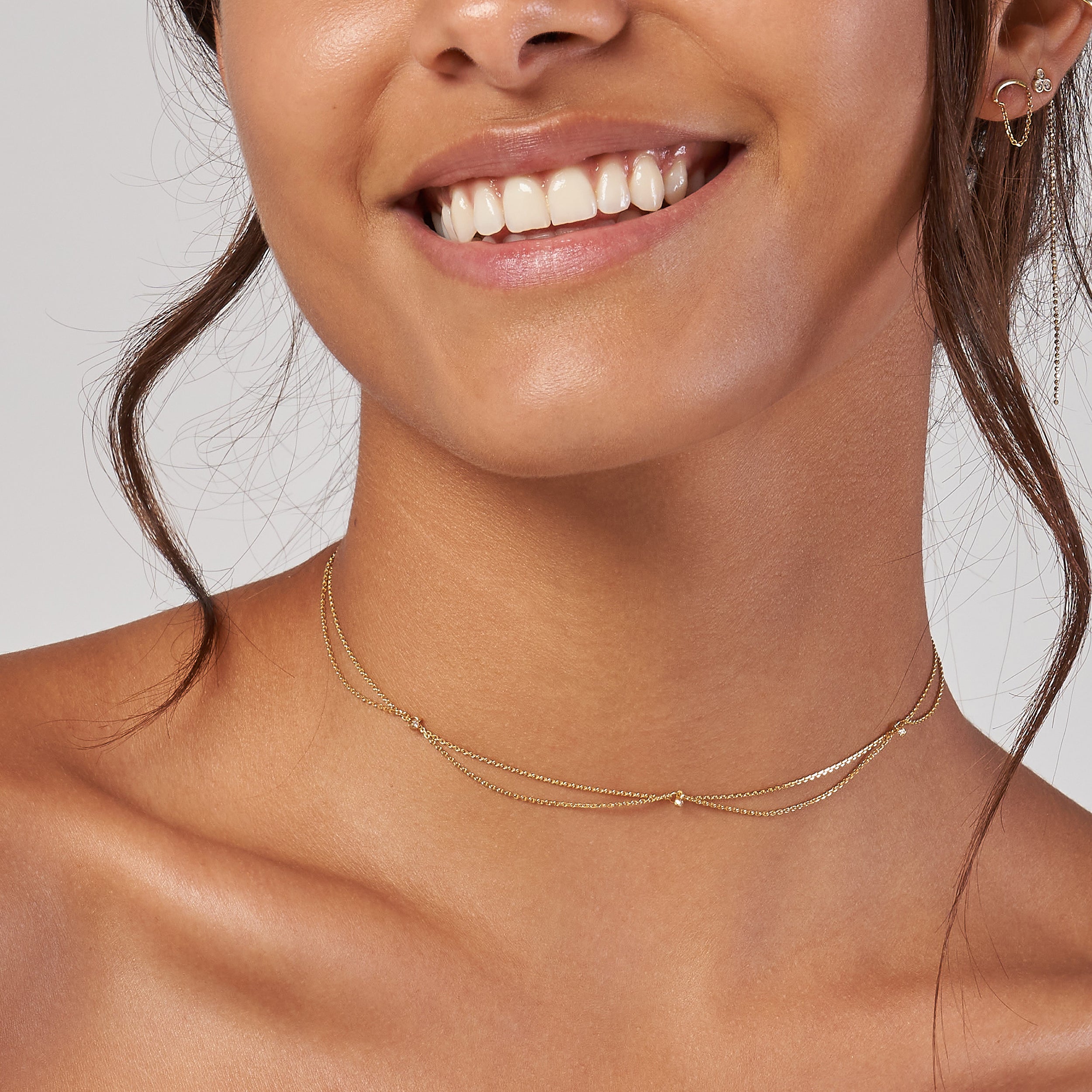 Diamond Chain Drape Choker