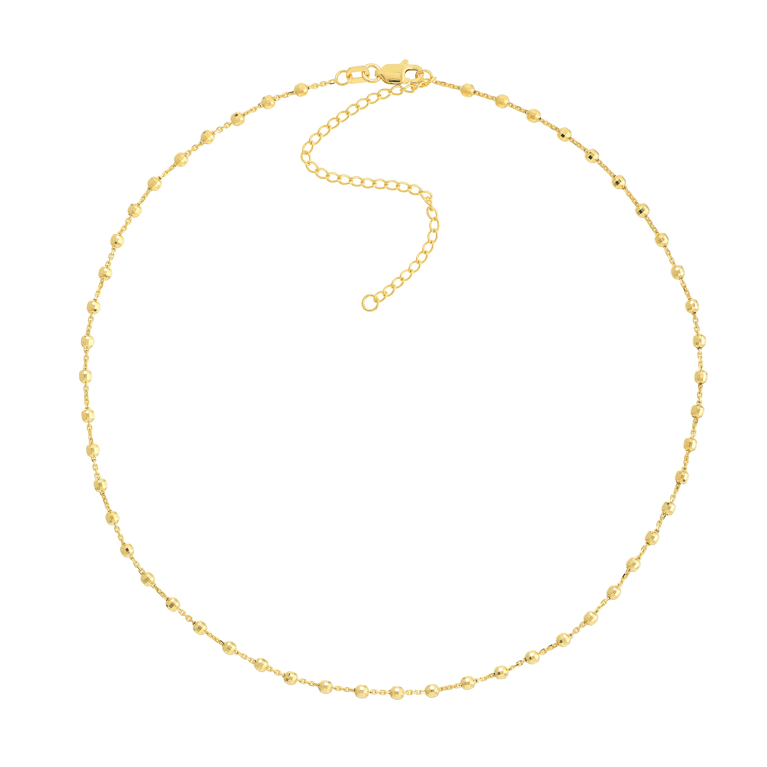 Diamond-Cut Bead Station Choker