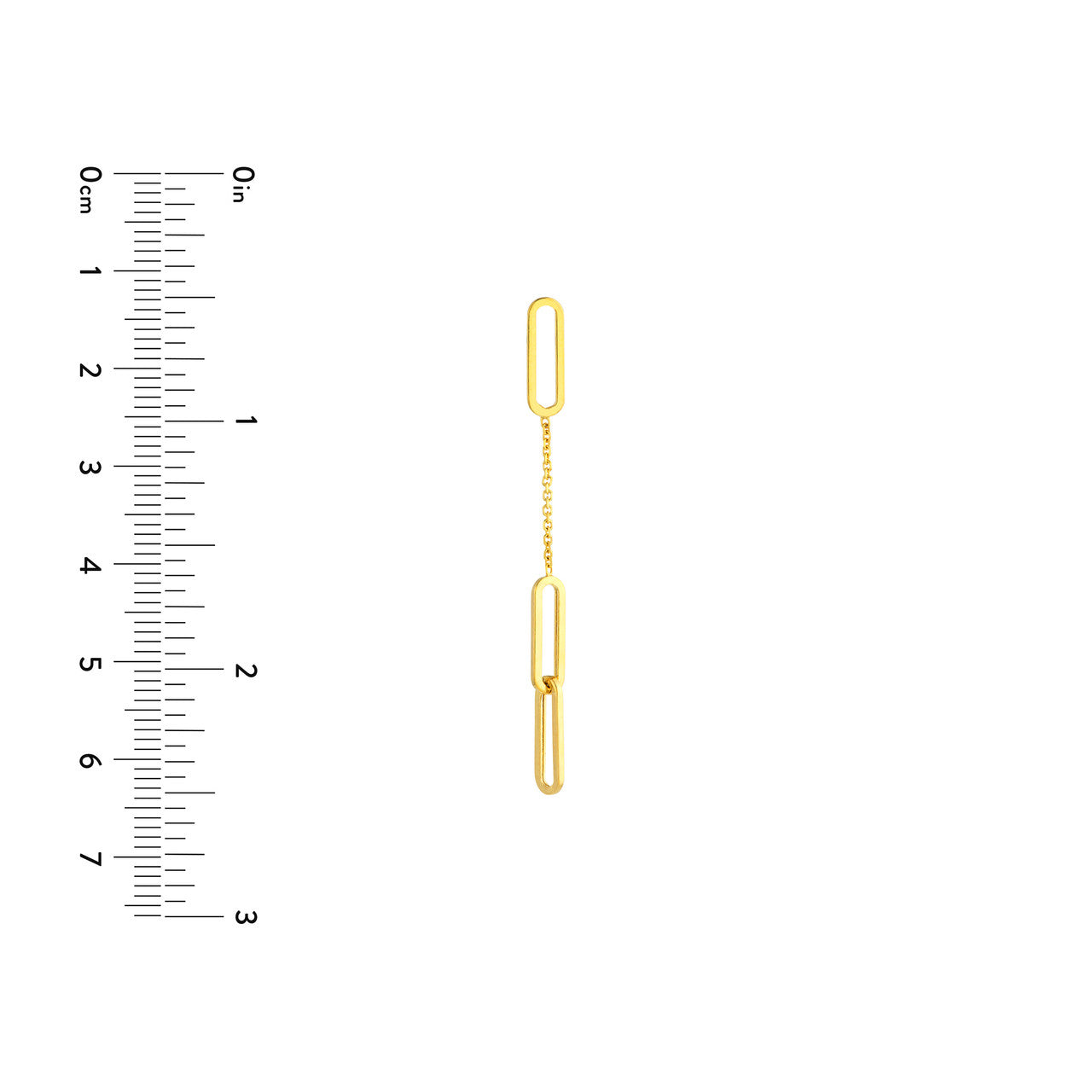 Simple thin links dangle earrings in silver by My Store, featuring a sleek and minimalist design.