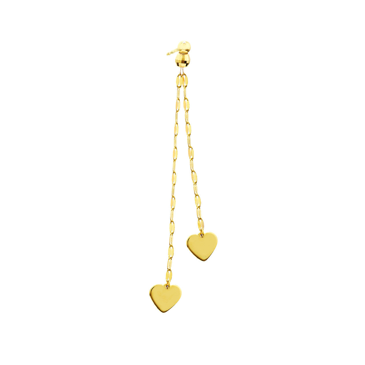 Polished Double Strand Dangle Heart Earrings 1