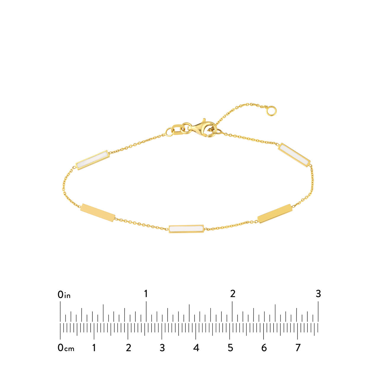 White Enamel Bar Stations Bracelet