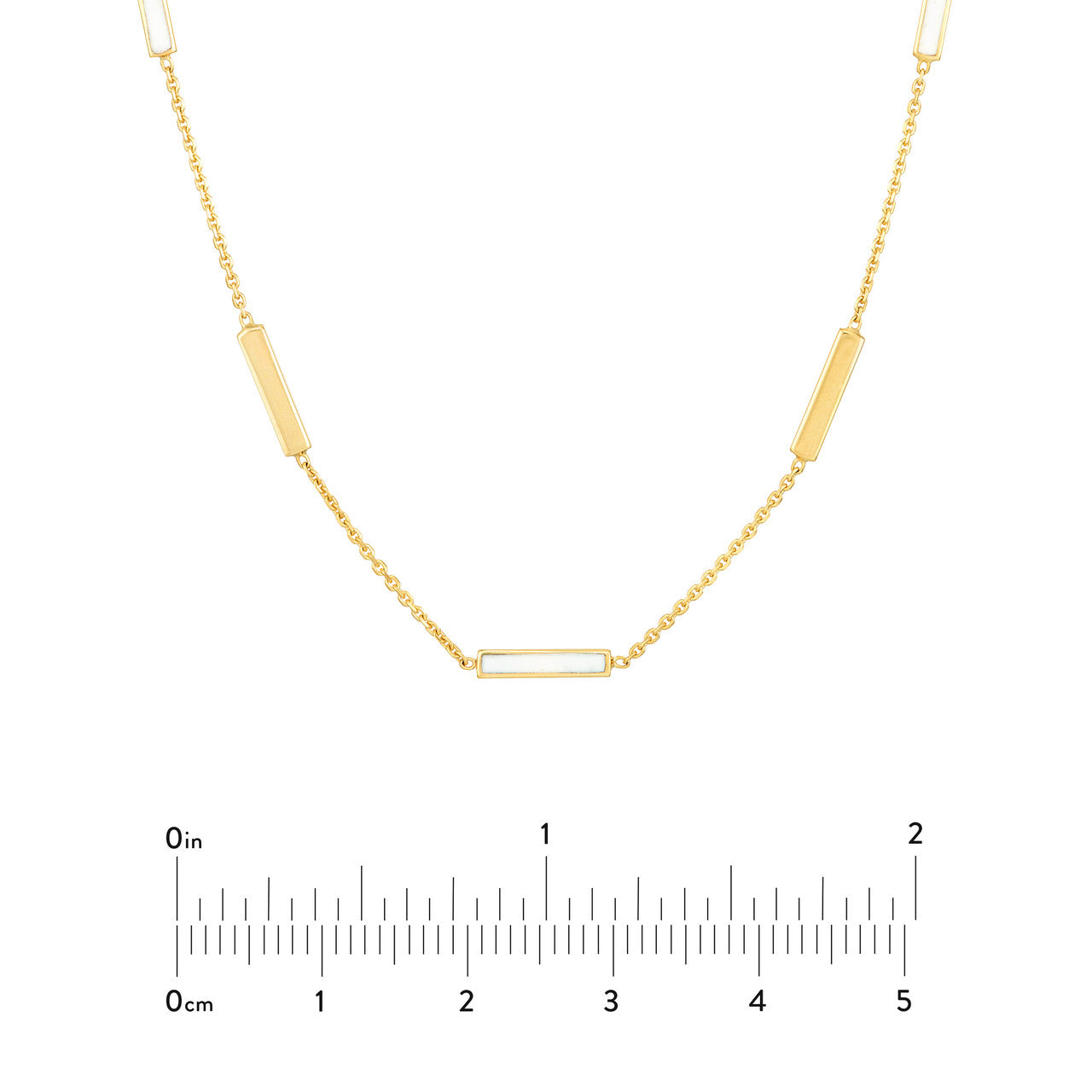 White Enamel Bar Necklace5