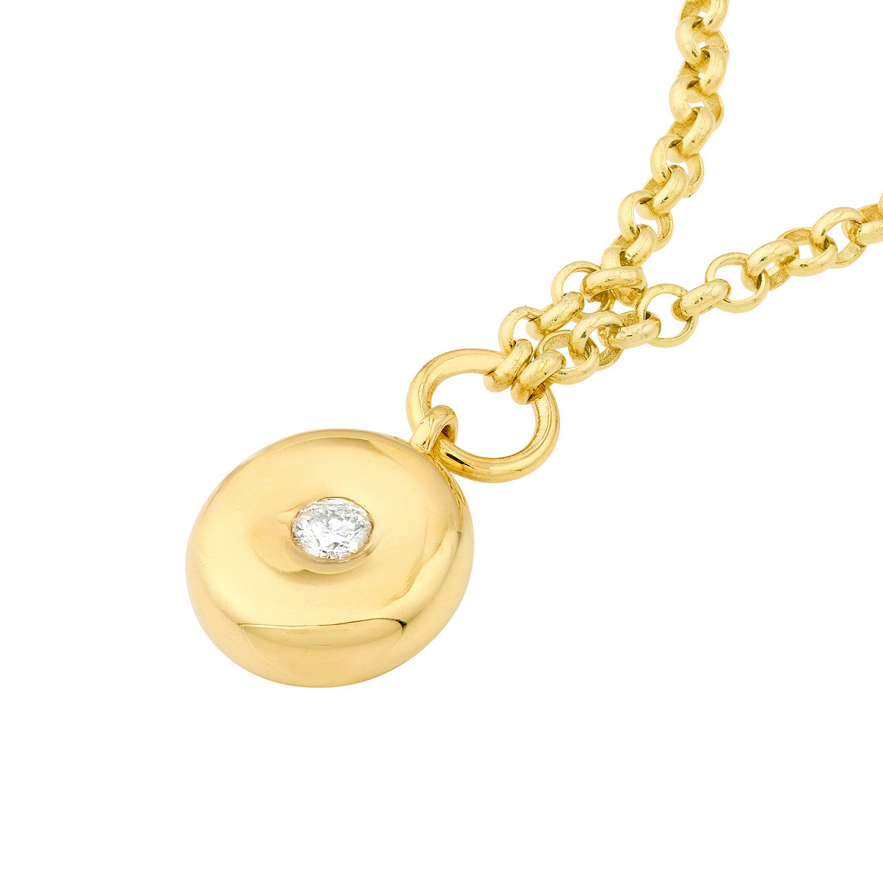 Simple Diamond Donut Rolo Necklace by My Store featuring a sleek design and sparkling diamond accents.