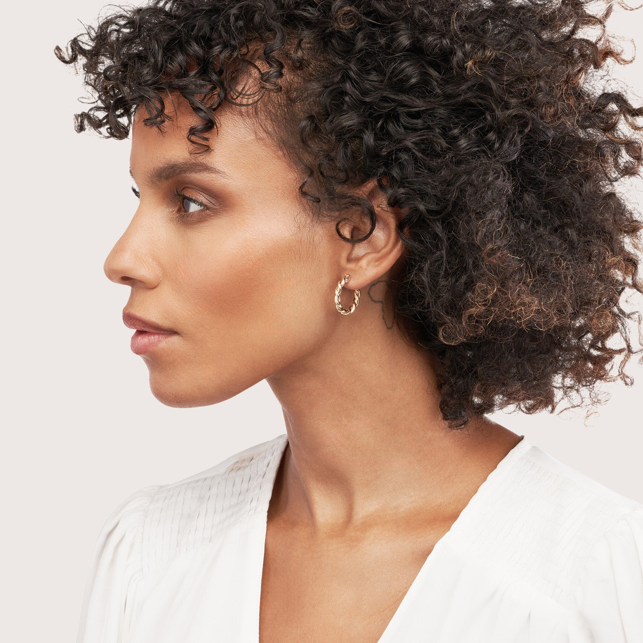 Simple 15mm braided hoop earrings by My Store, showcasing a textured design and elegant loop style.