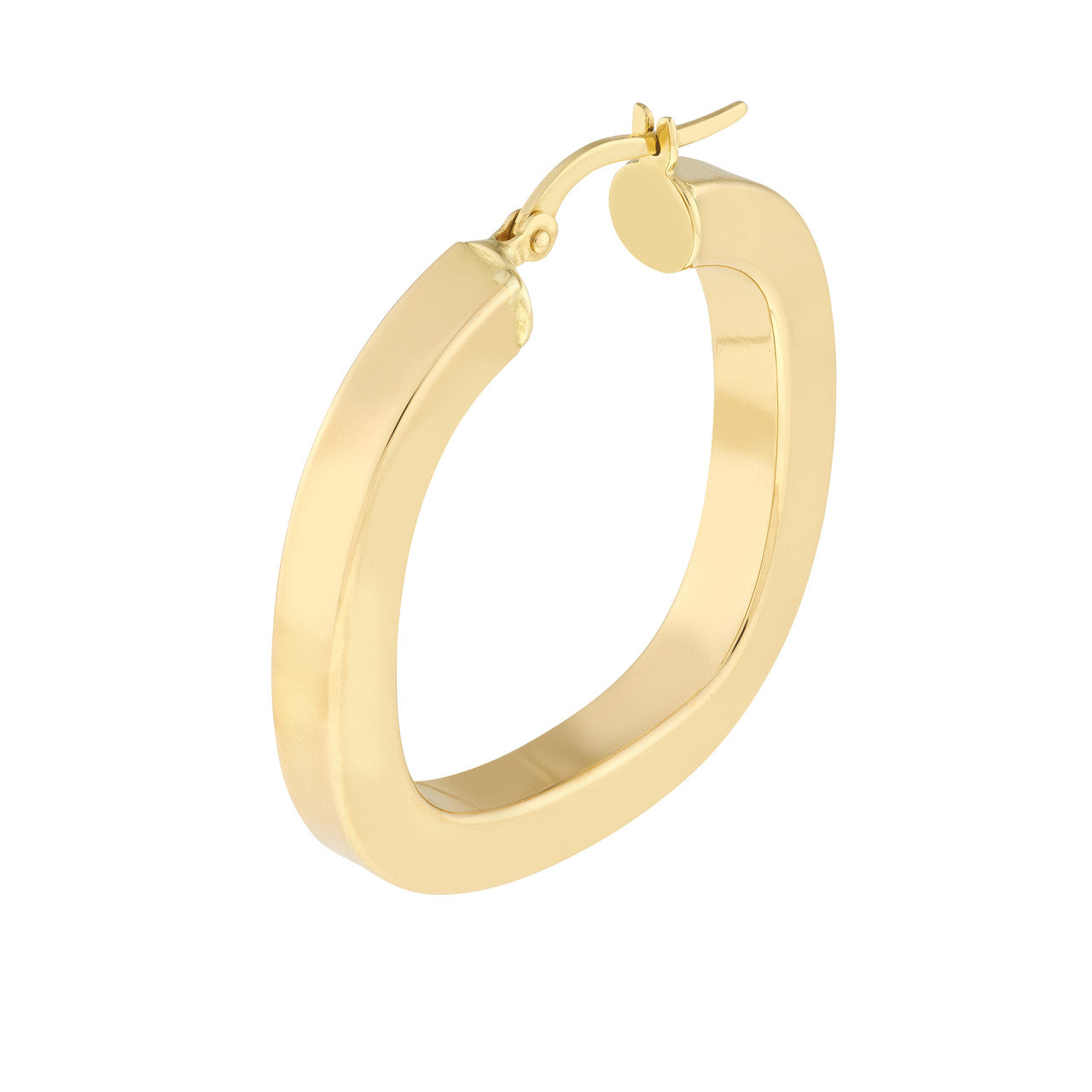 Square polished hoop earrings by My Store, featuring a sleek design and shiny finish, ideal for everyday wear.