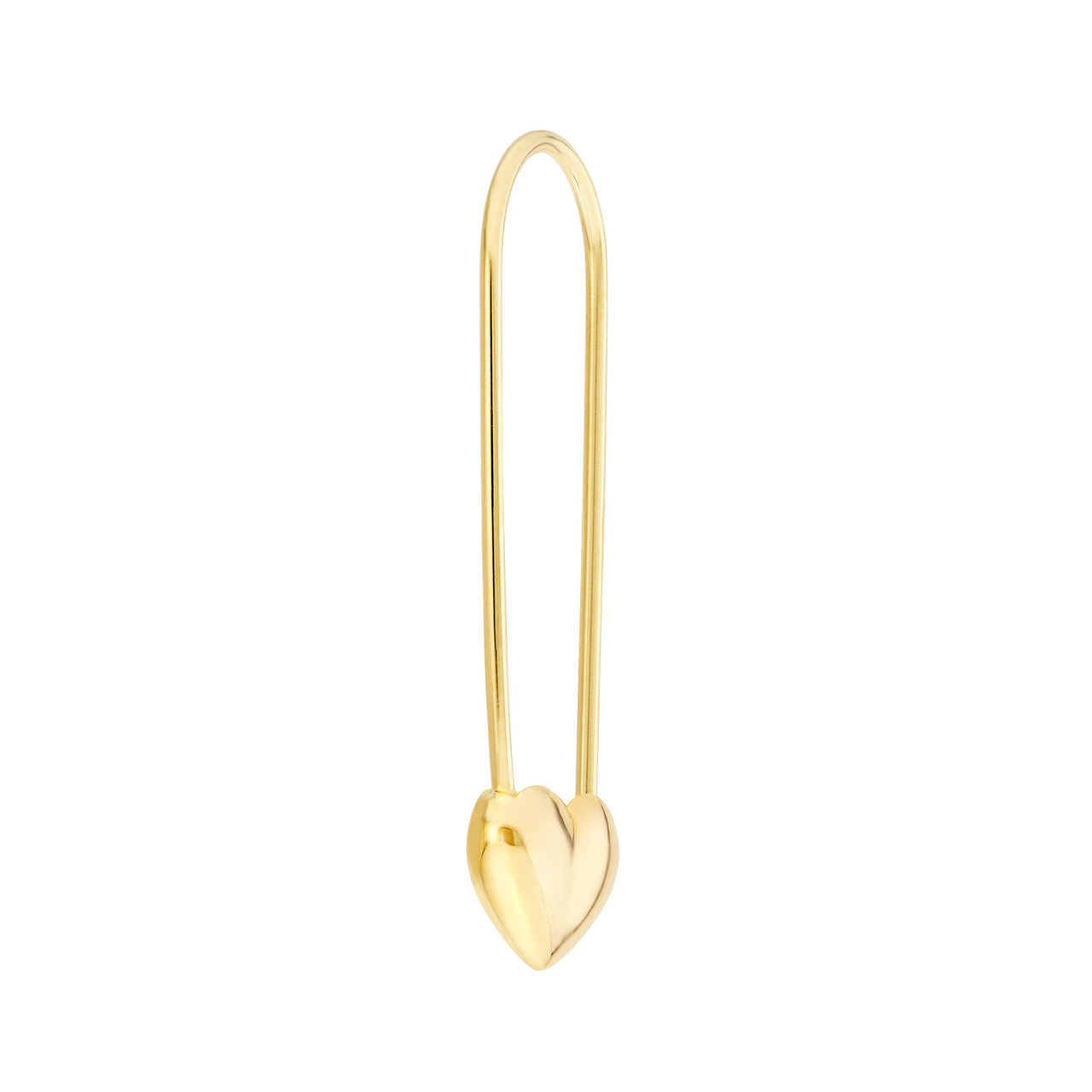 Heart Safety Pin Hoop Earrings 1