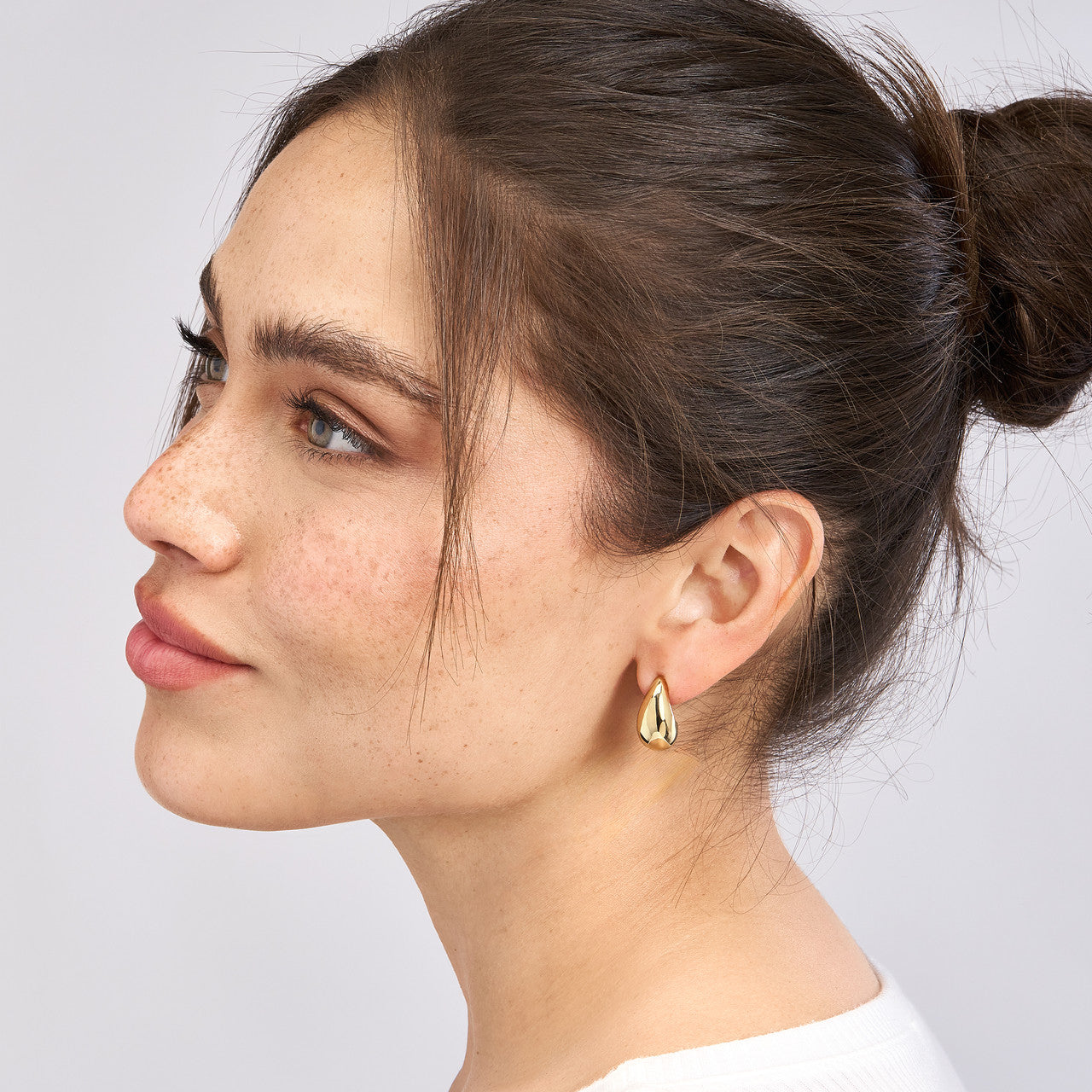 Simple honey teardrop earrings by My Store, featuring a sleek design and warm amber hues.