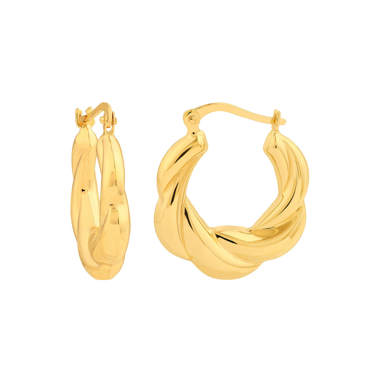 Twisted Round Hoop Earrings - VIA Jewelers