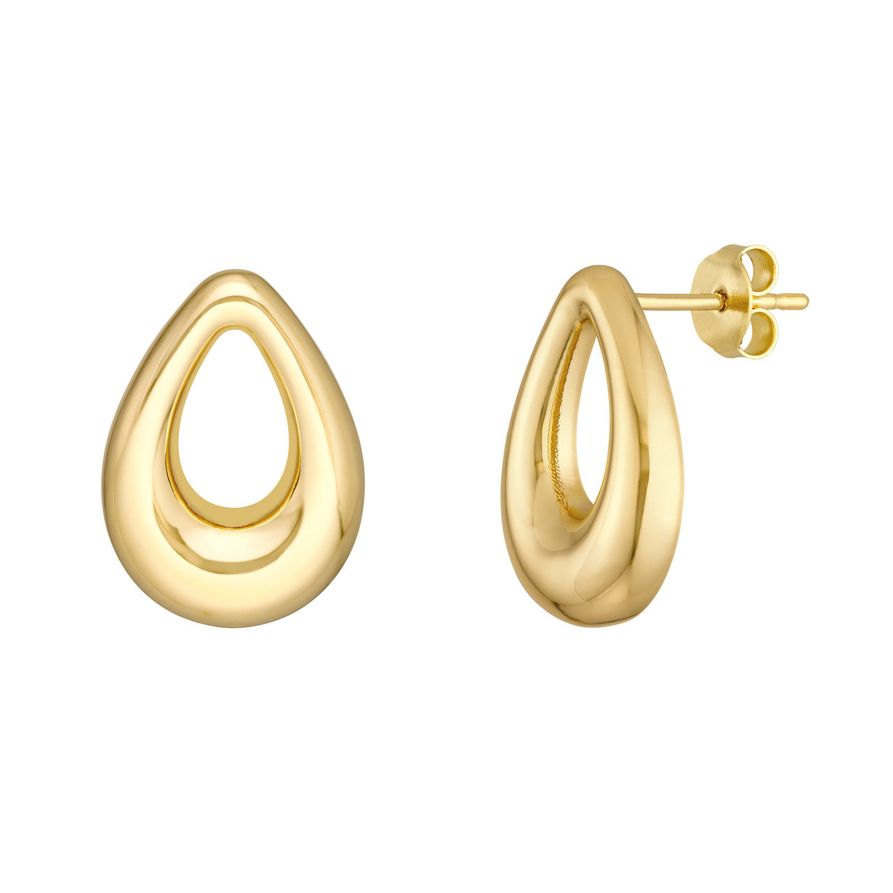 Simple teardrop stud earrings by My Store, featuring a sleek design and polished finish, perfect for everyday wear.