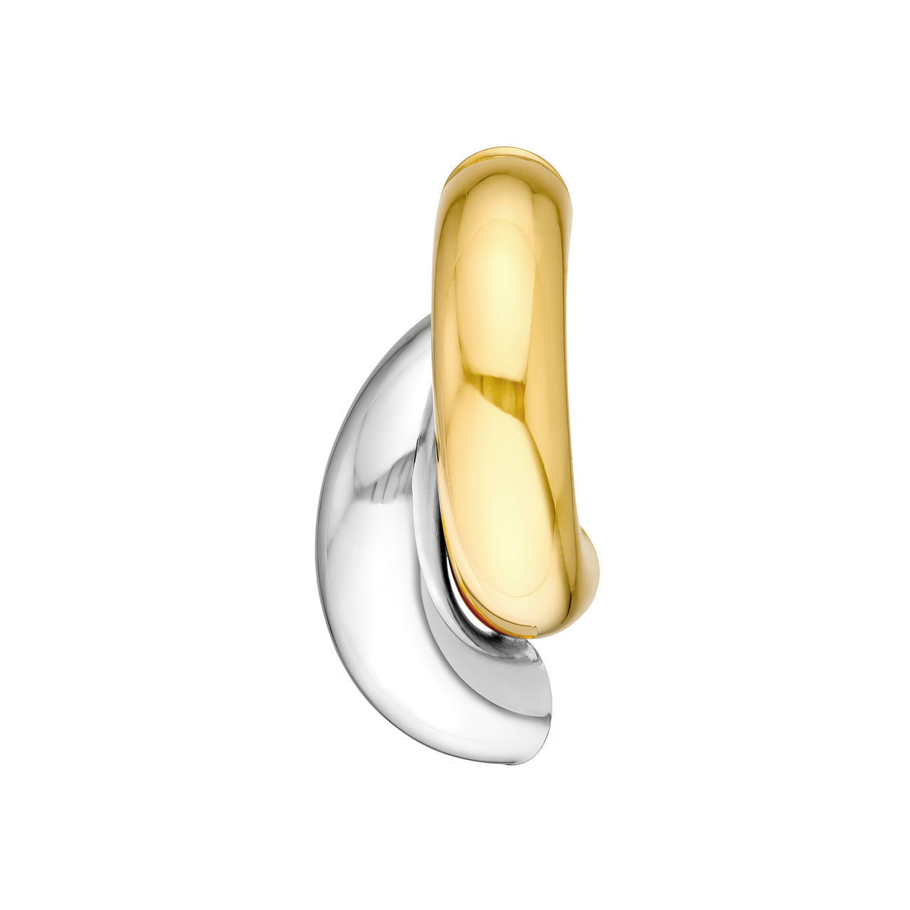Simple two-tone arc earrings by Midas Chain with a sleek, modern design and elegant finish.