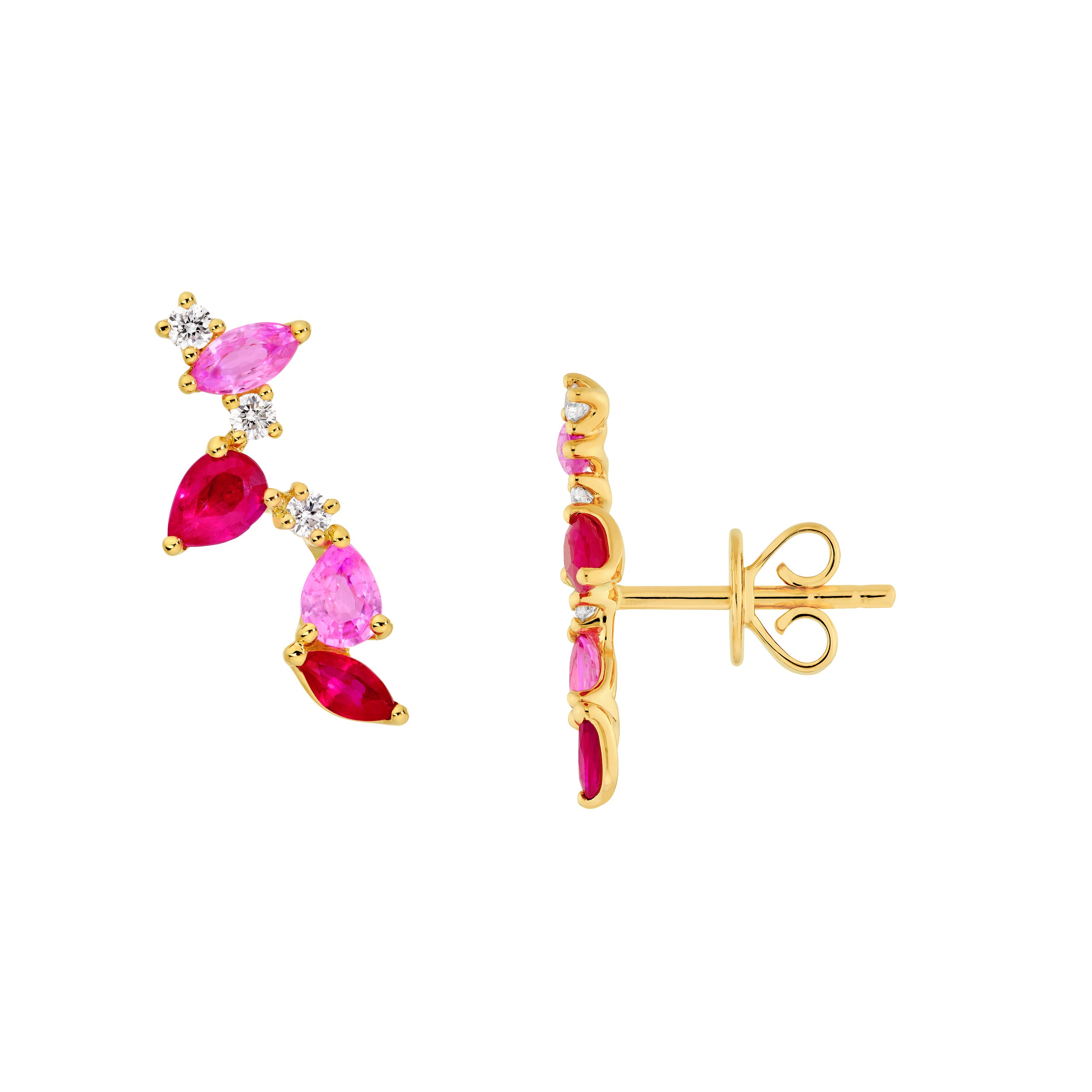 Pink Blossom Climber Studs