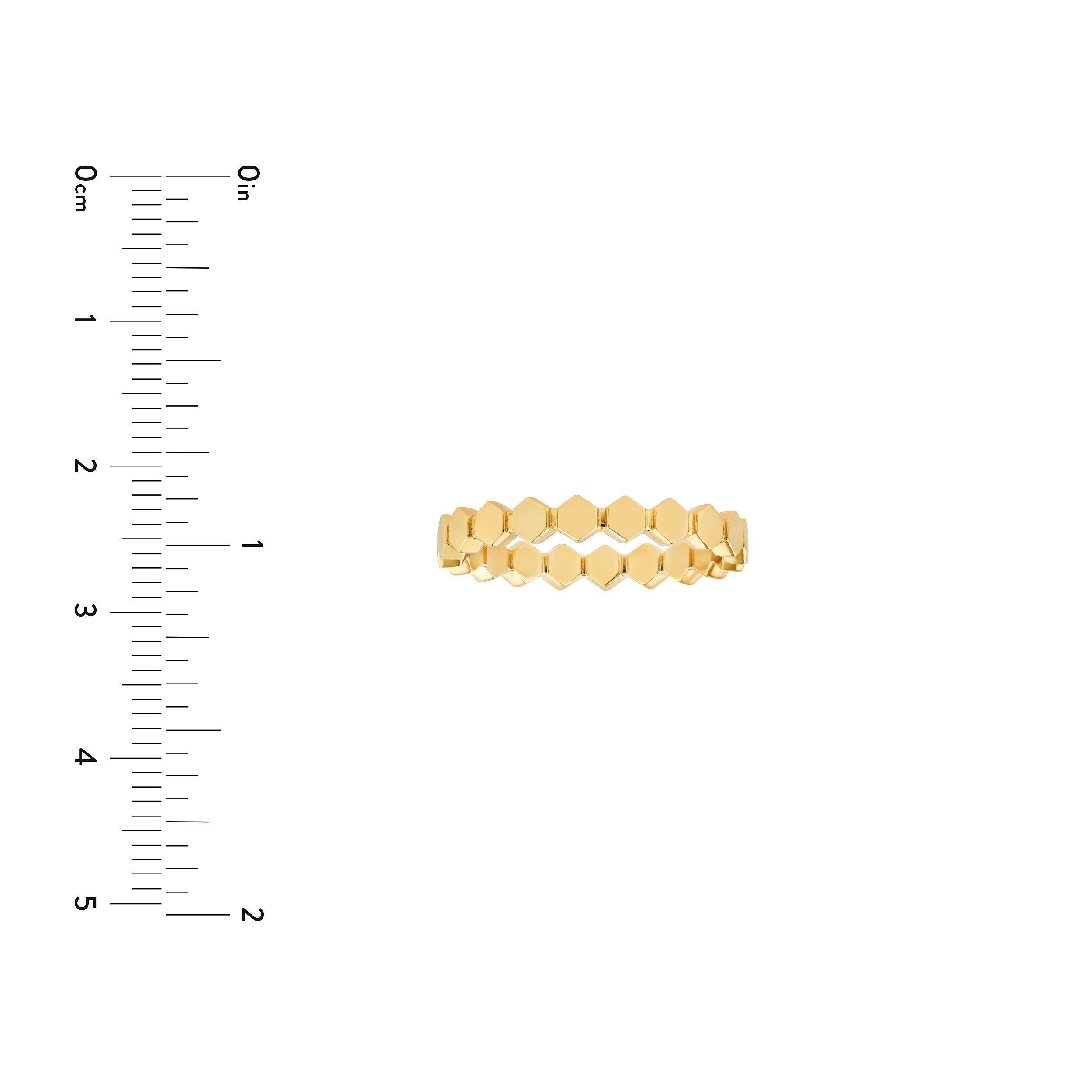 Honey Hexagonal Bead Band Ring