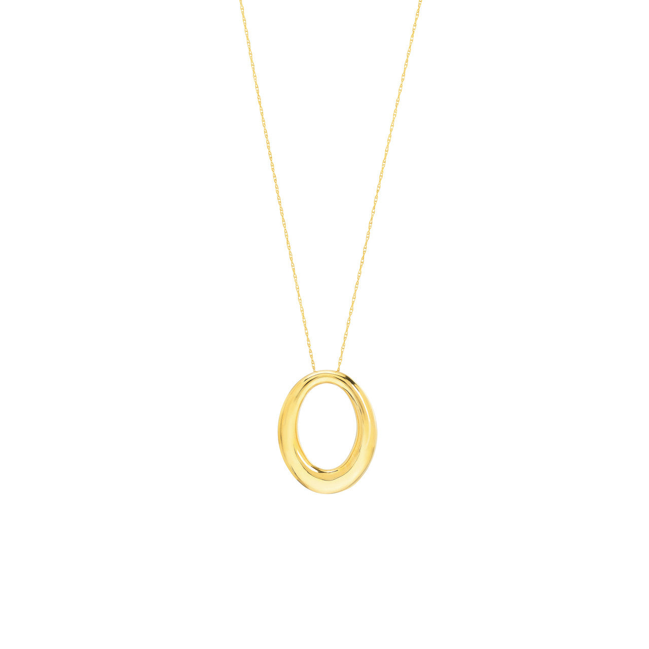 Simple tapered puffy oval pendant necklace by My Store, featuring a sleek design and elegant finish.