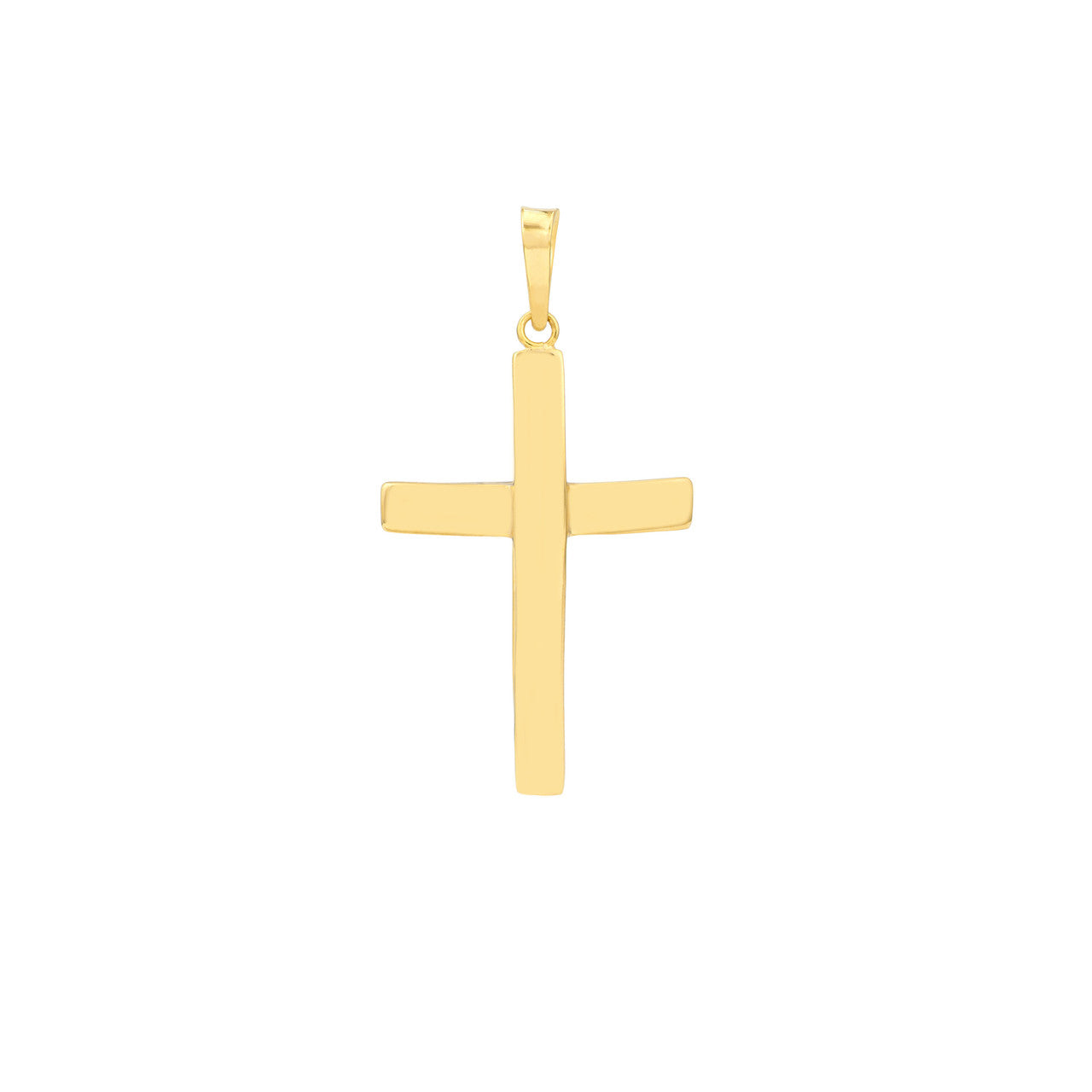 Two-tone reversible cross pendant featuring a sleek design, crafted from polished metal by My Store.