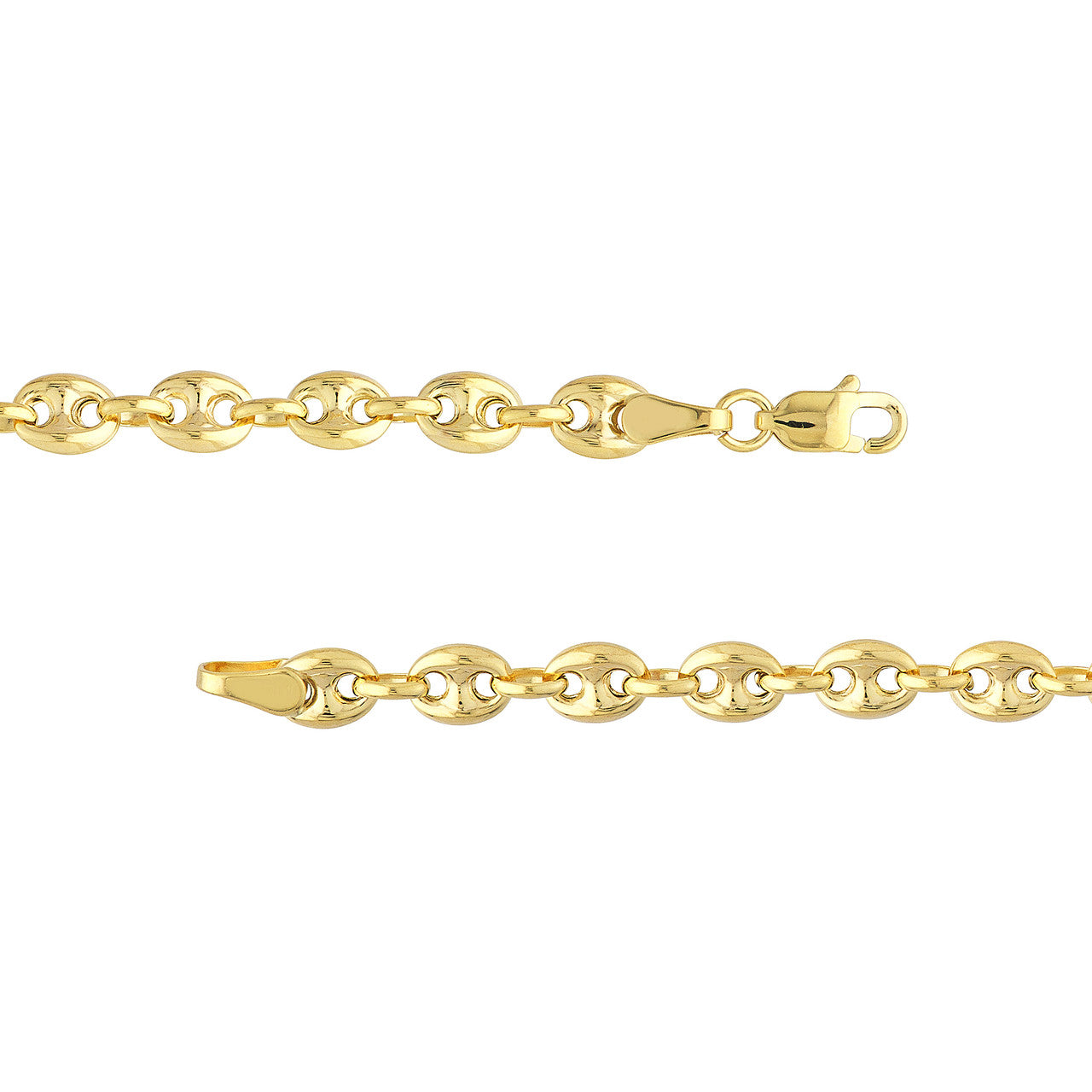 Simple 4.5mm Puff Mariner Chain Bracelet by My Store, showcasing a polished, interlocking chain design.