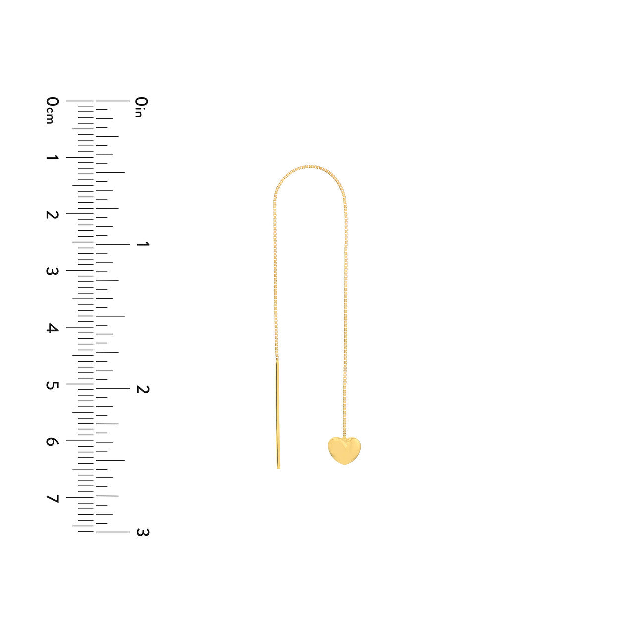 Mini heart long drop earring - Via Jewelry