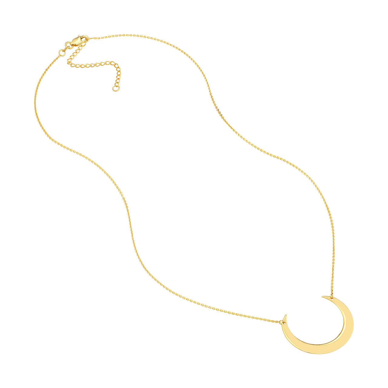 Upward Crescent Moon Pendant Necklace 2