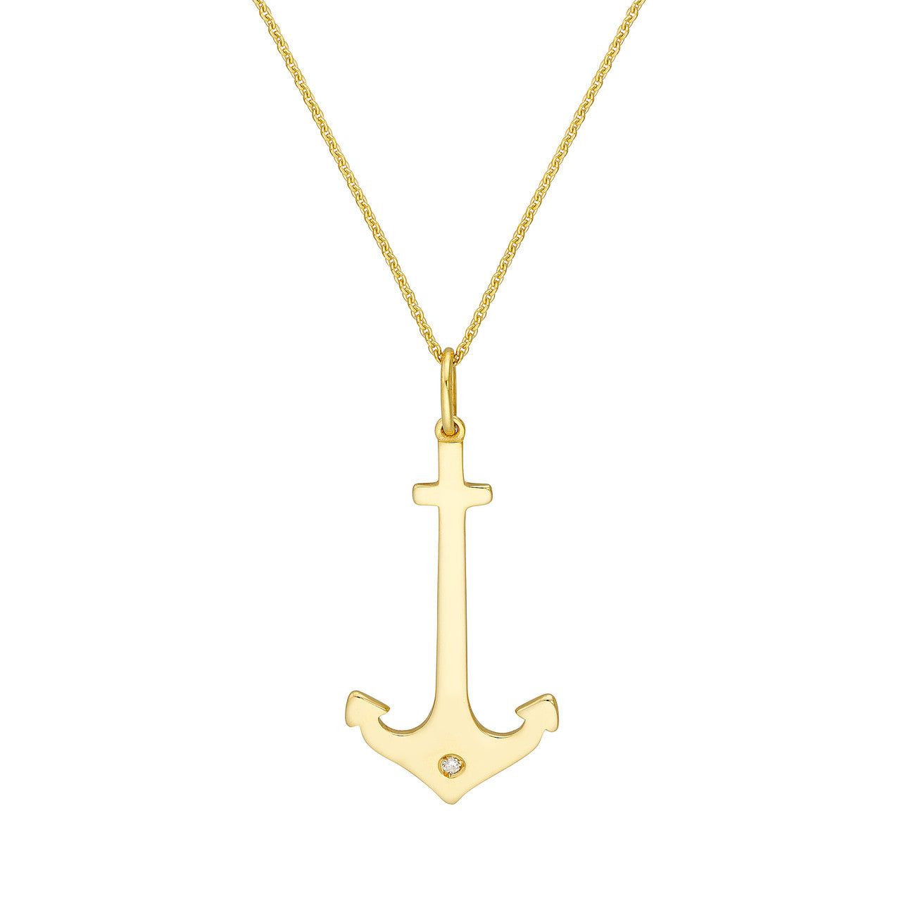 Simple anchor pendant by My Store, featuring a sleek design and polished finish on a delicate chain.