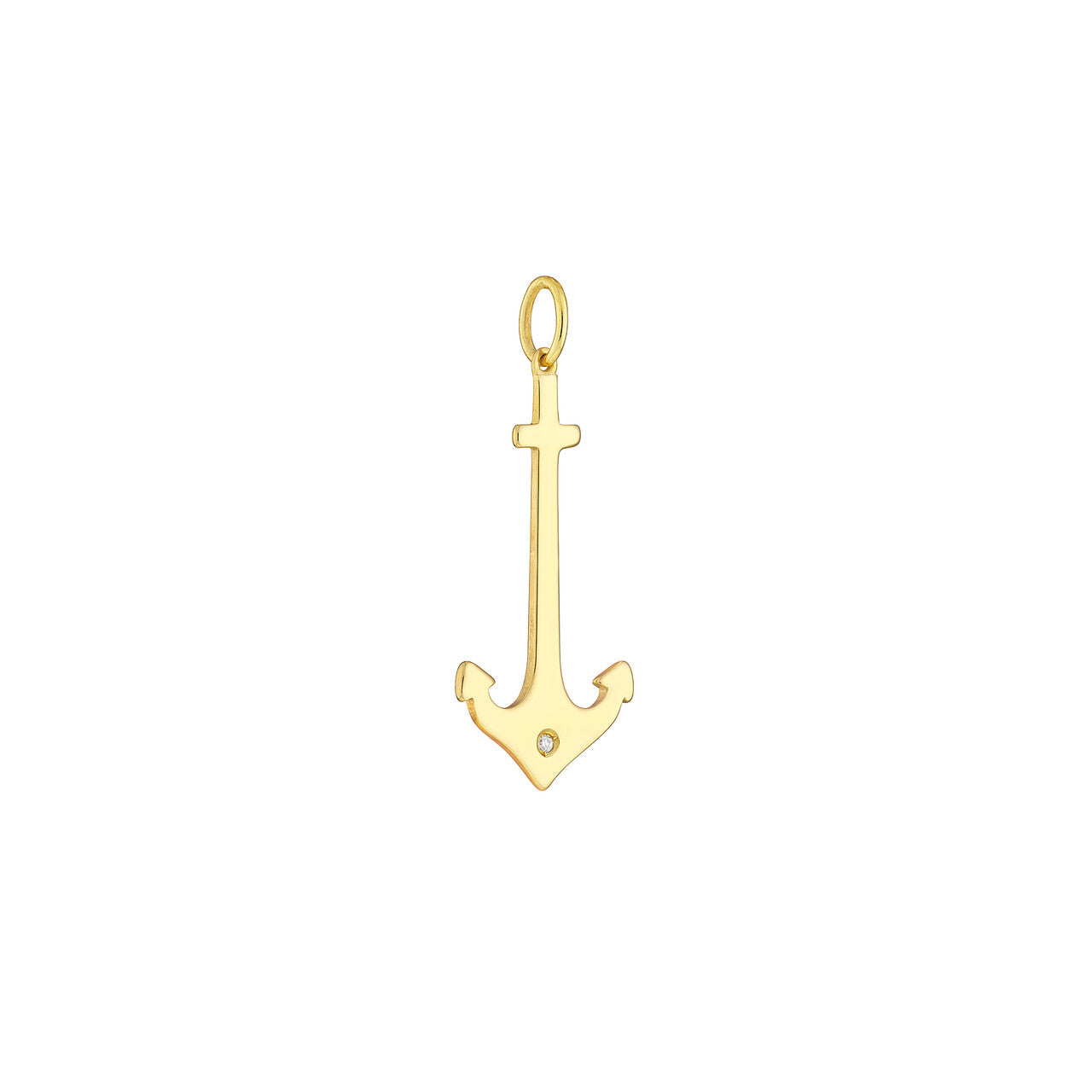 Simple anchor pendant by My Store, showcasing a delicate design with a polished finish on a silver chain.