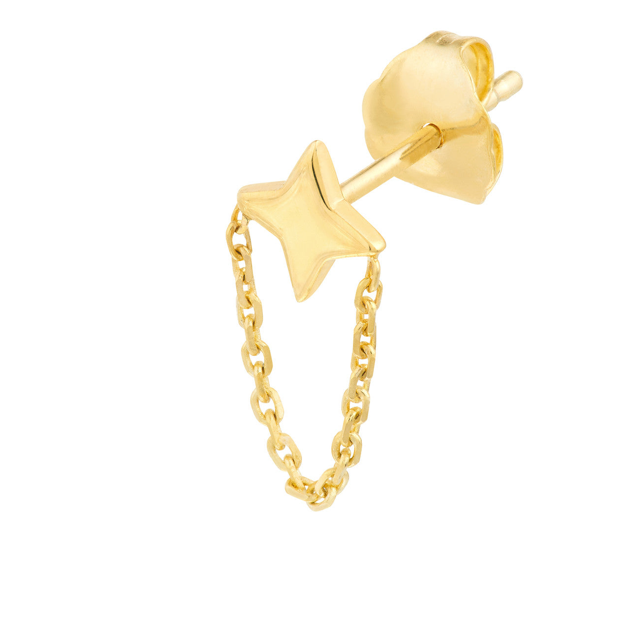 Simple 4 Point Star W Chain Drape Earrings by My Store, showcasing a unique star design with elegant chain details.