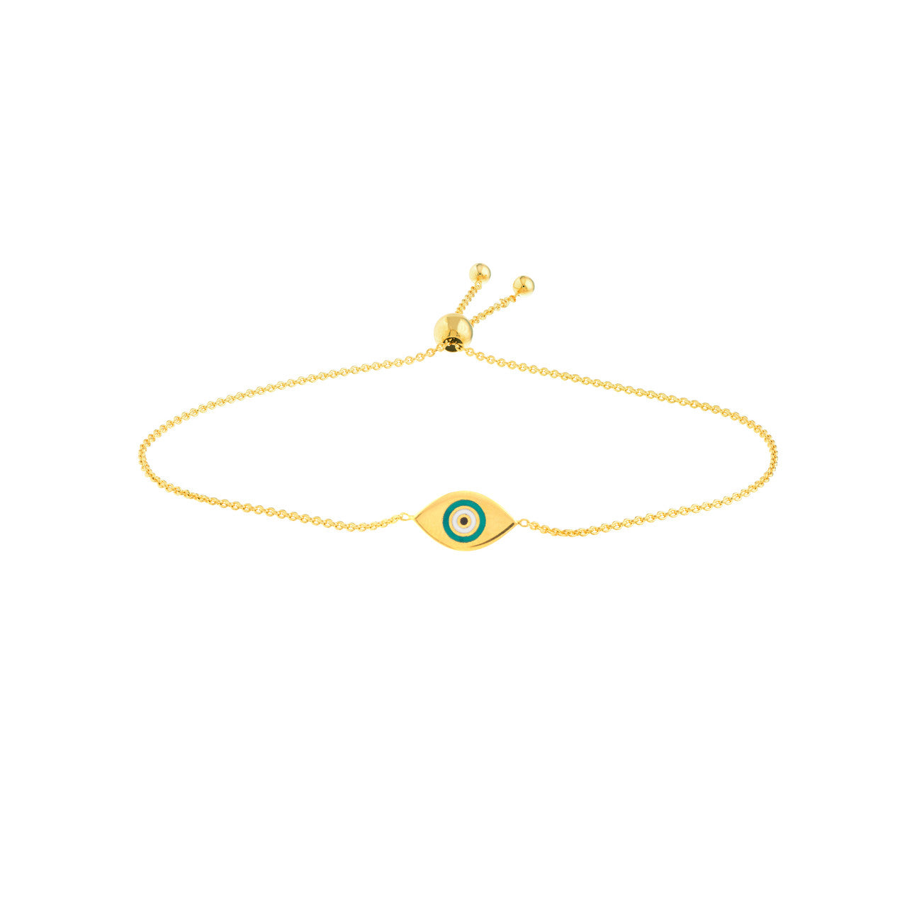 Mini Turquoise Evil Eye Bolo Bracelet - VIA Jewelers