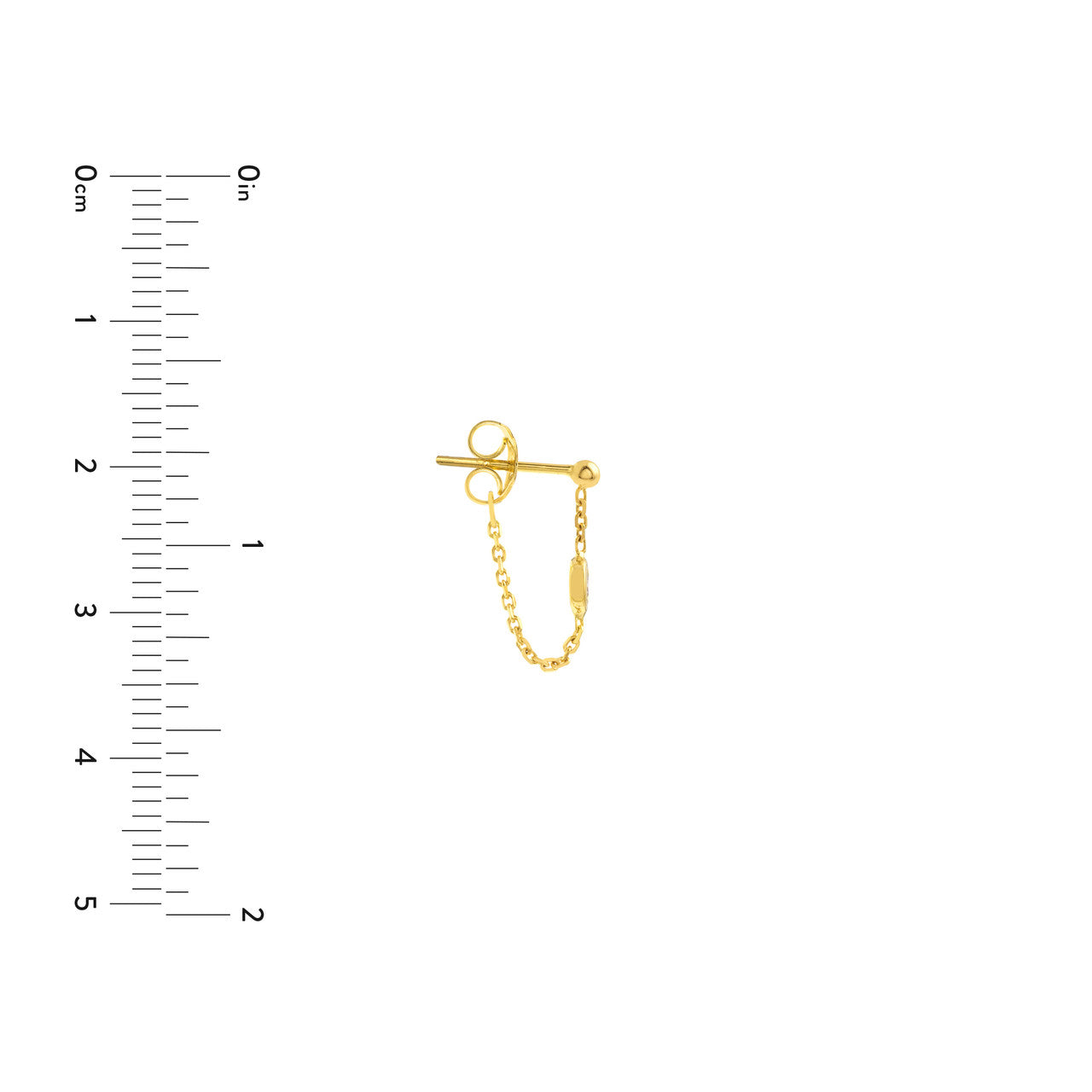 Simple 1/20ct diamond chain huggie earrings by My Store, featuring a sleek design and sparkling diamond accents.