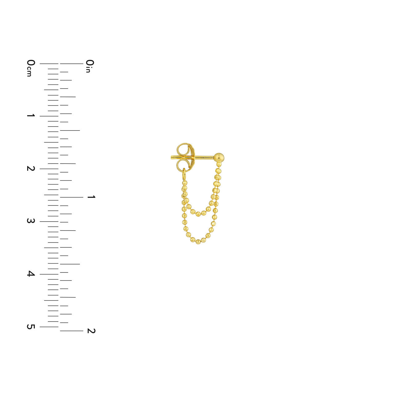 Simple bead chain duo huggie earrings by My Store featuring a sleek design and elegant finish.