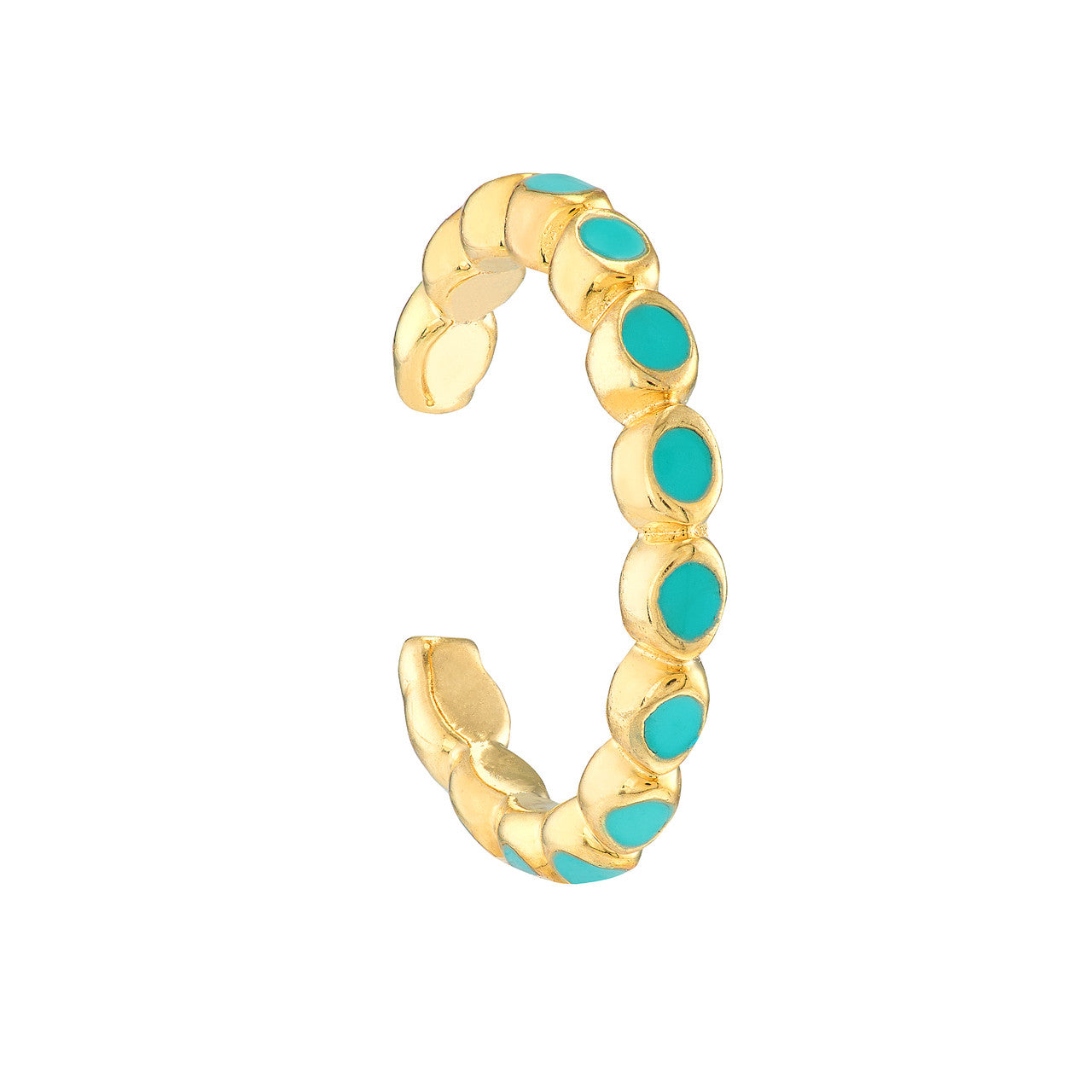 Turquoise enamel earring cuffs by My Store, featuring a sleek, modern design with a vibrant blue finish.