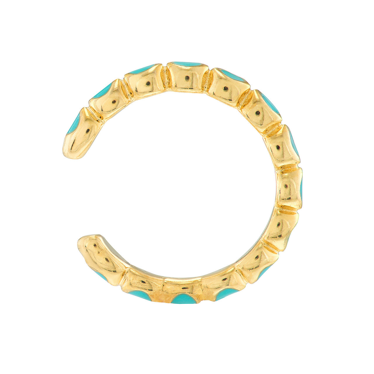 Turquoise enamel earring cuffs from My Store, featuring a sleek design and vibrant color for a stylish look.