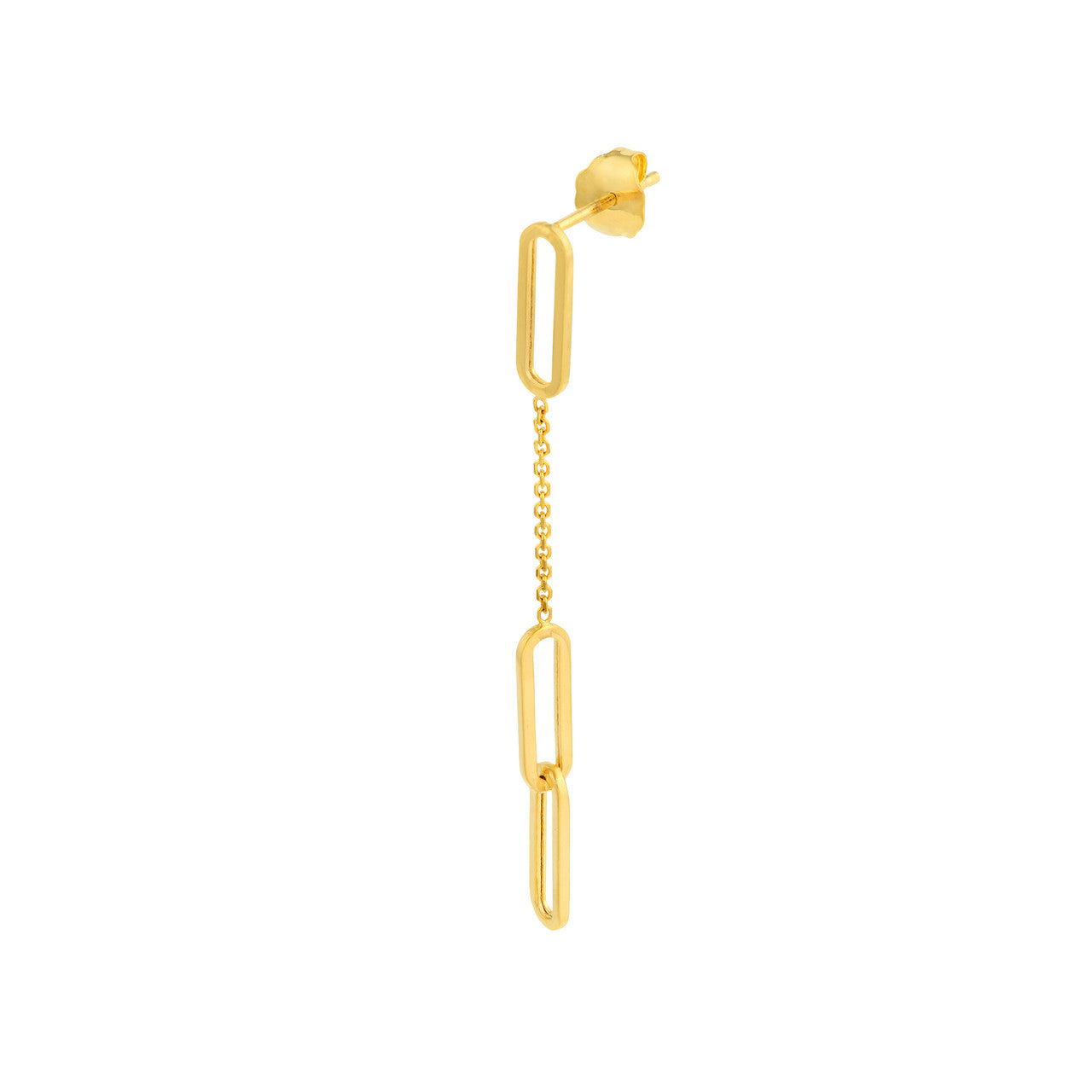 Simple thin links dangle earrings by My Store, featuring an elegant design with a polished finish.