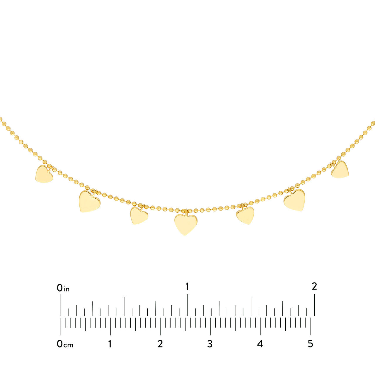 Alternating Hearts Bead Chain Choker size