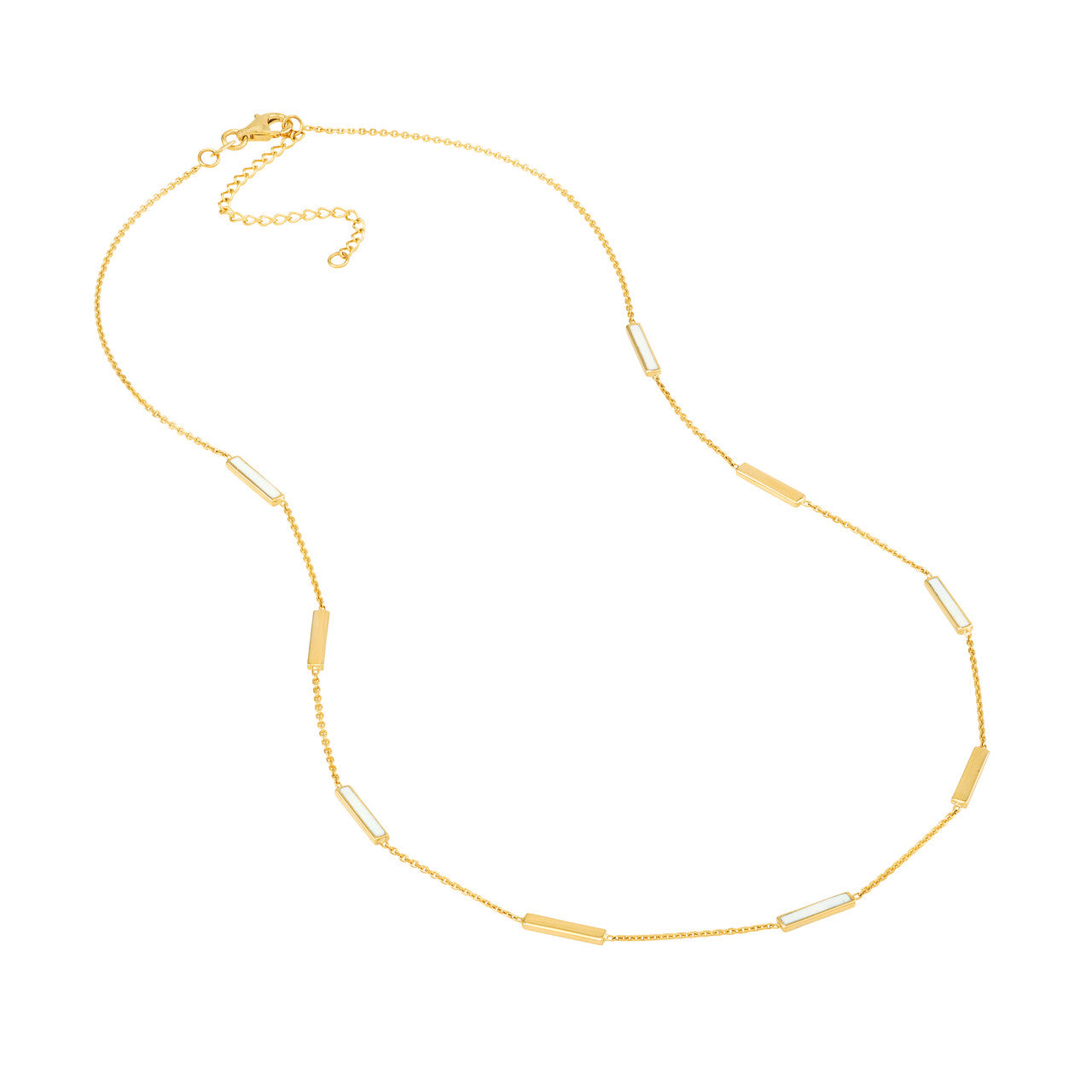 White Enamel Bar Necklace 3