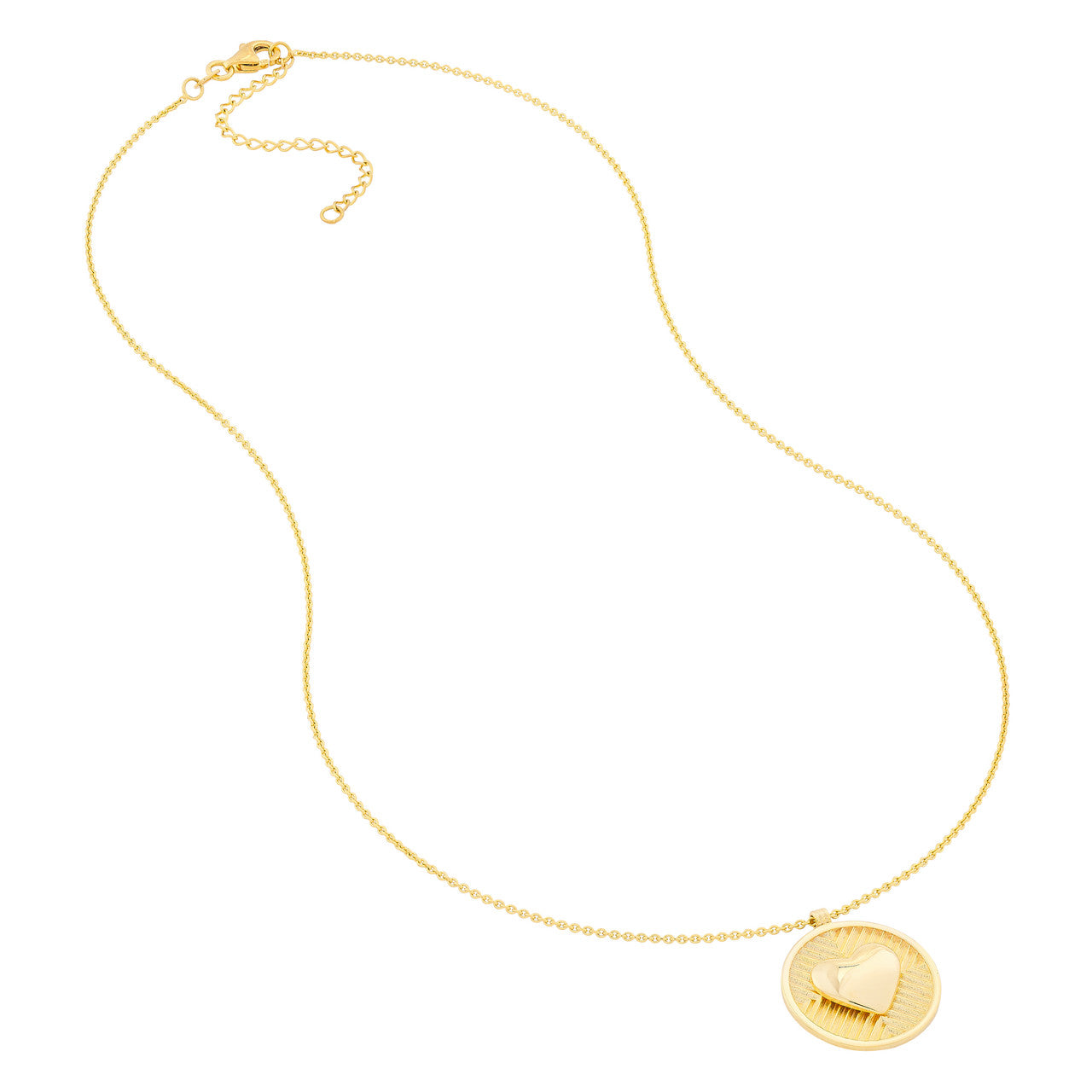 Chevron and Puff Heart Medallion Necklace 3