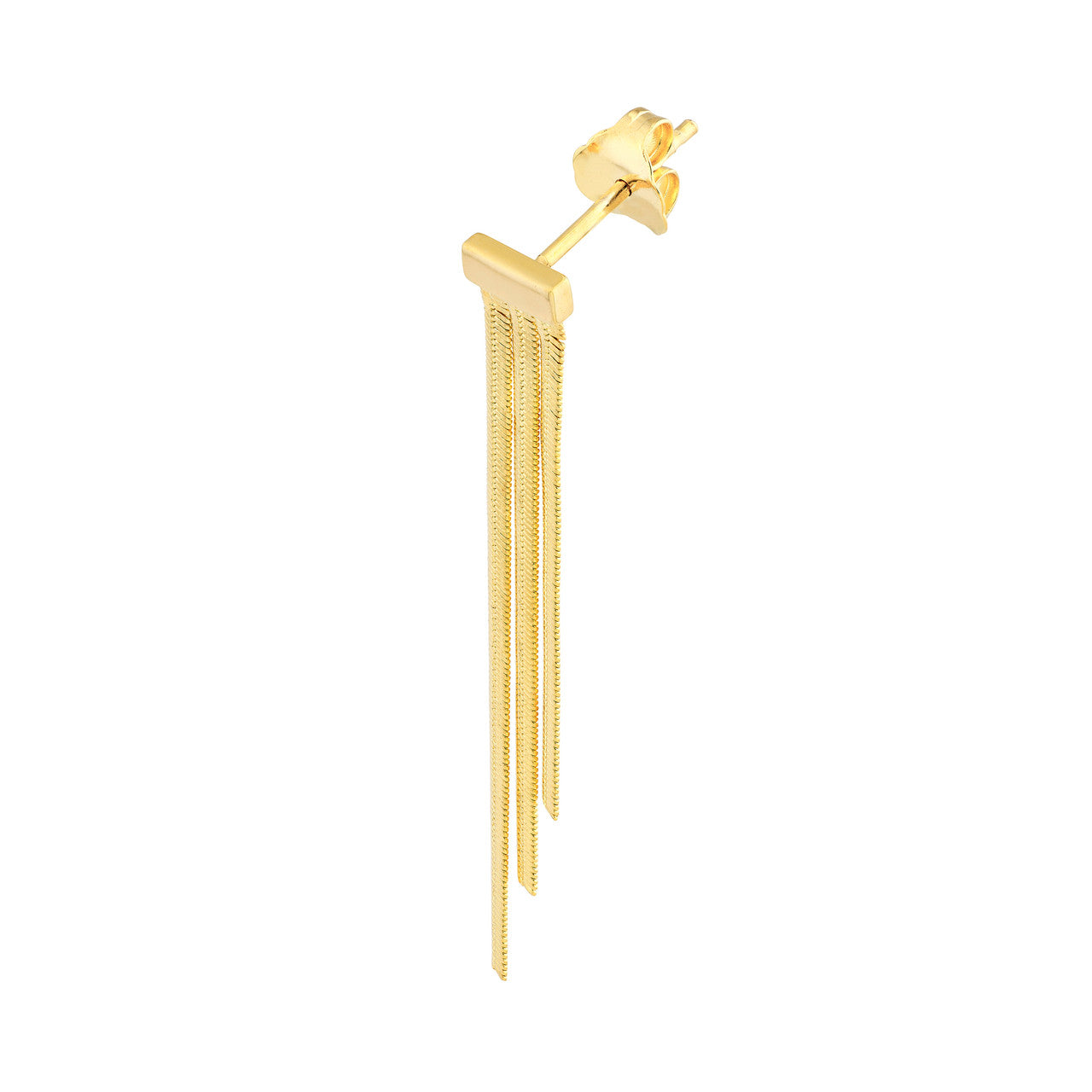 Simple triple snake chain earrings by My Store, featuring a sleek and modern design in a cascading style.