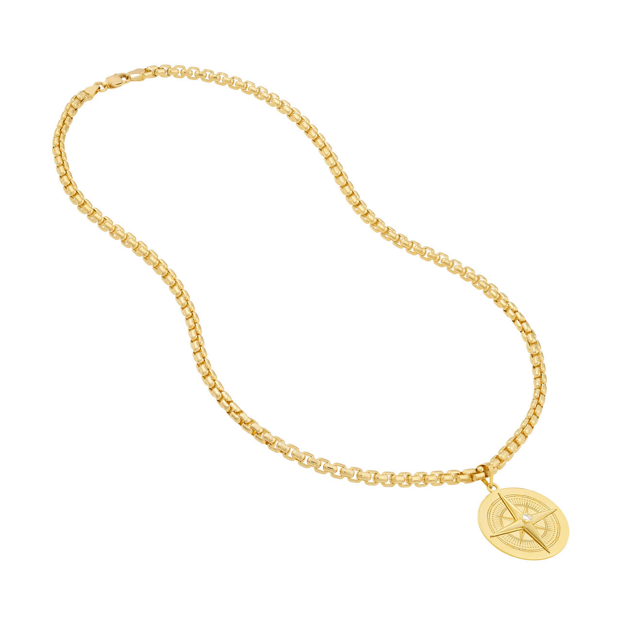 Simple diamond compass pendant by My Store featuring a delicate design with sparkling 1/20ct diamonds.