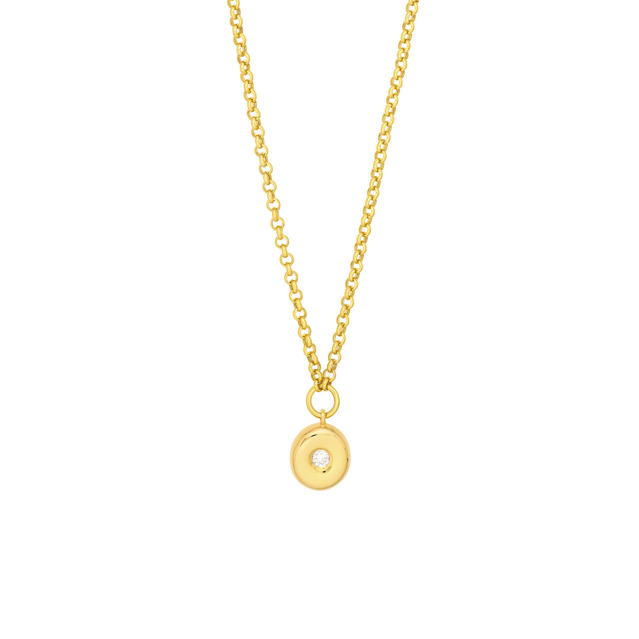 Simple diamond donut Rolo necklace by My Store, featuring a delicate design and sparkling details.