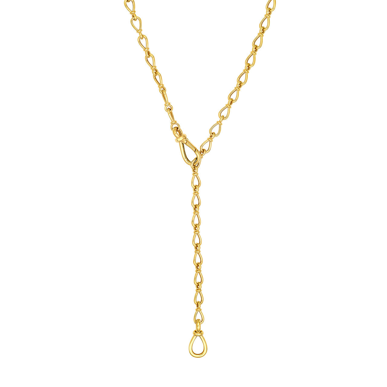 Teardrop Link Lariat Necklace - VIA Jewelers