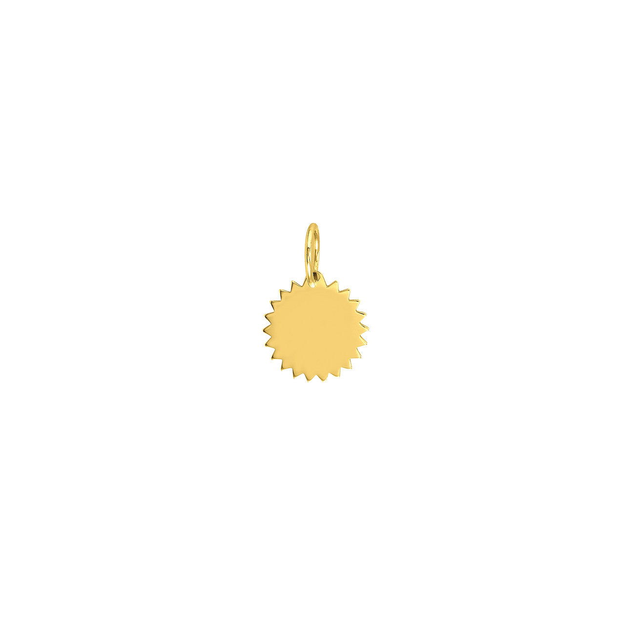 Small jagged circle engravable charm by My Store, featuring a textured surface and a classic design for personalization.