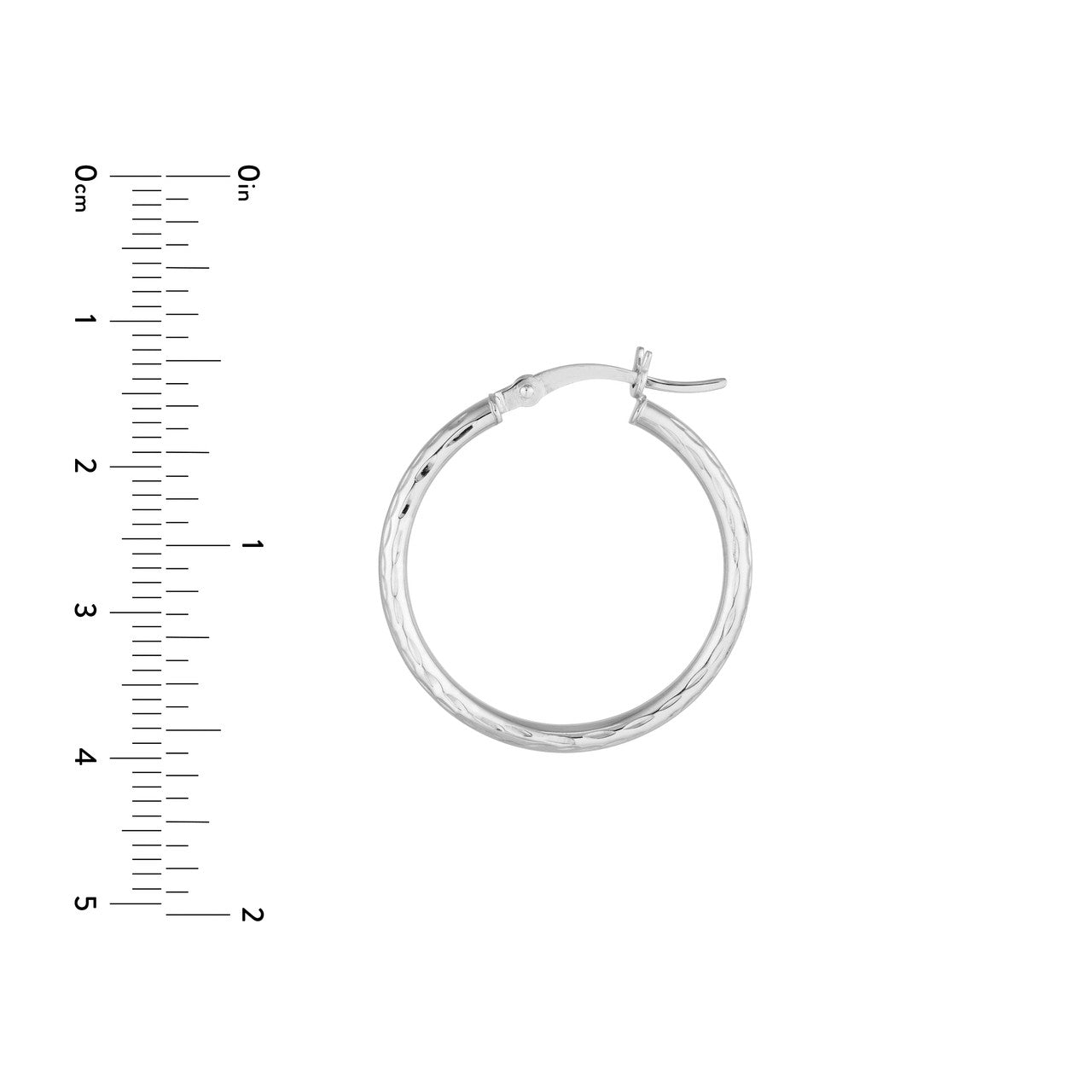 2mm x 25mm diamond-cut hoop earrings in polished silver by My Store, showcasing intricate detailing and elegant design.