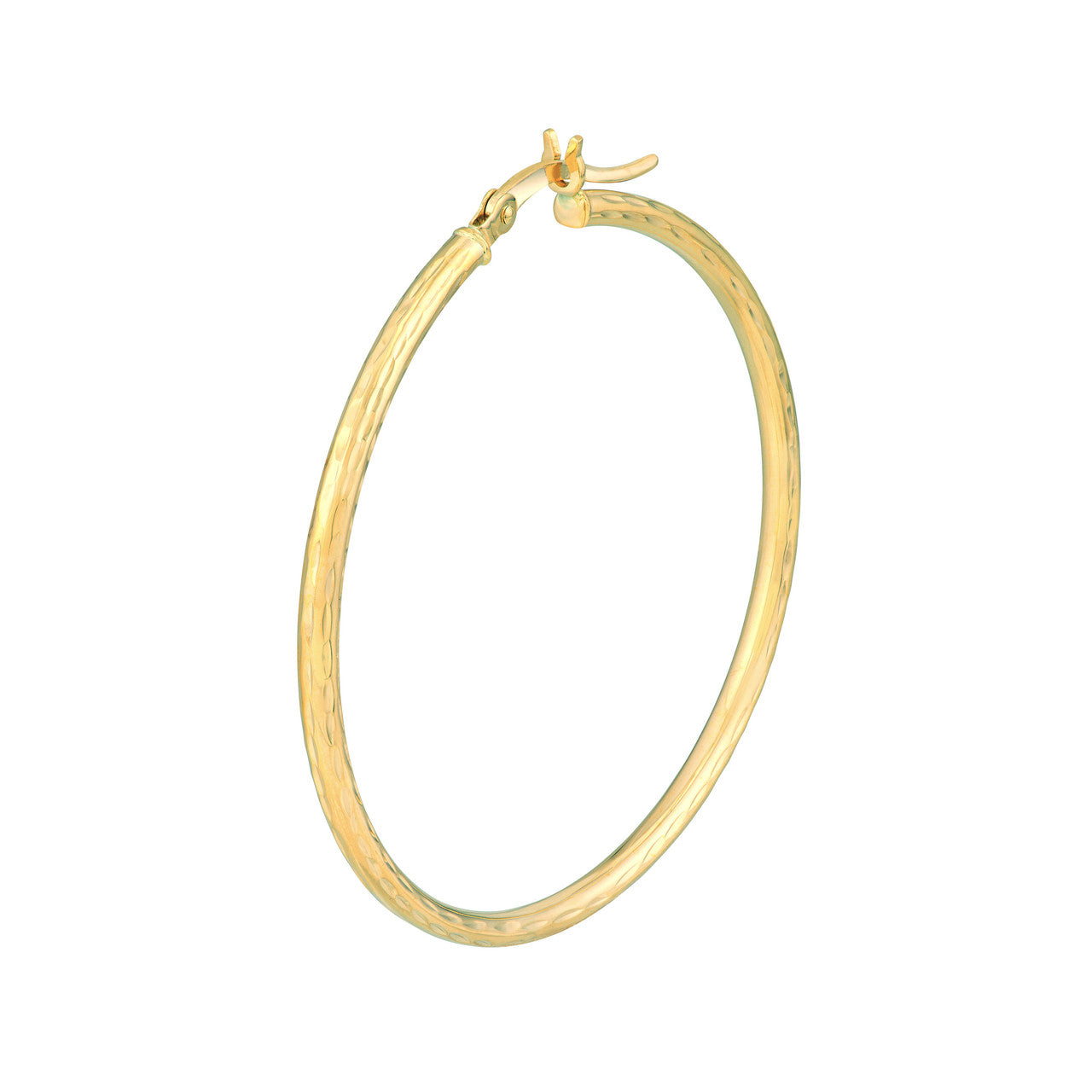 Simple 2x40mm full DC round hoop earrings in polished metal by My Store, showcasing a sleek and modern design.