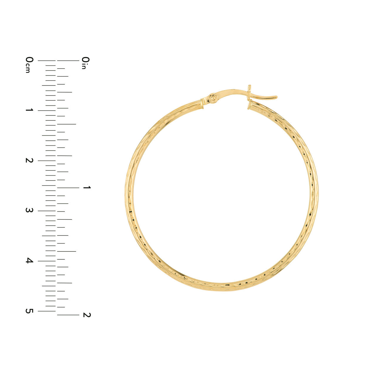 Simple 2x40mm full DC round hoop earrings with a sleek, polished finish by My Store.