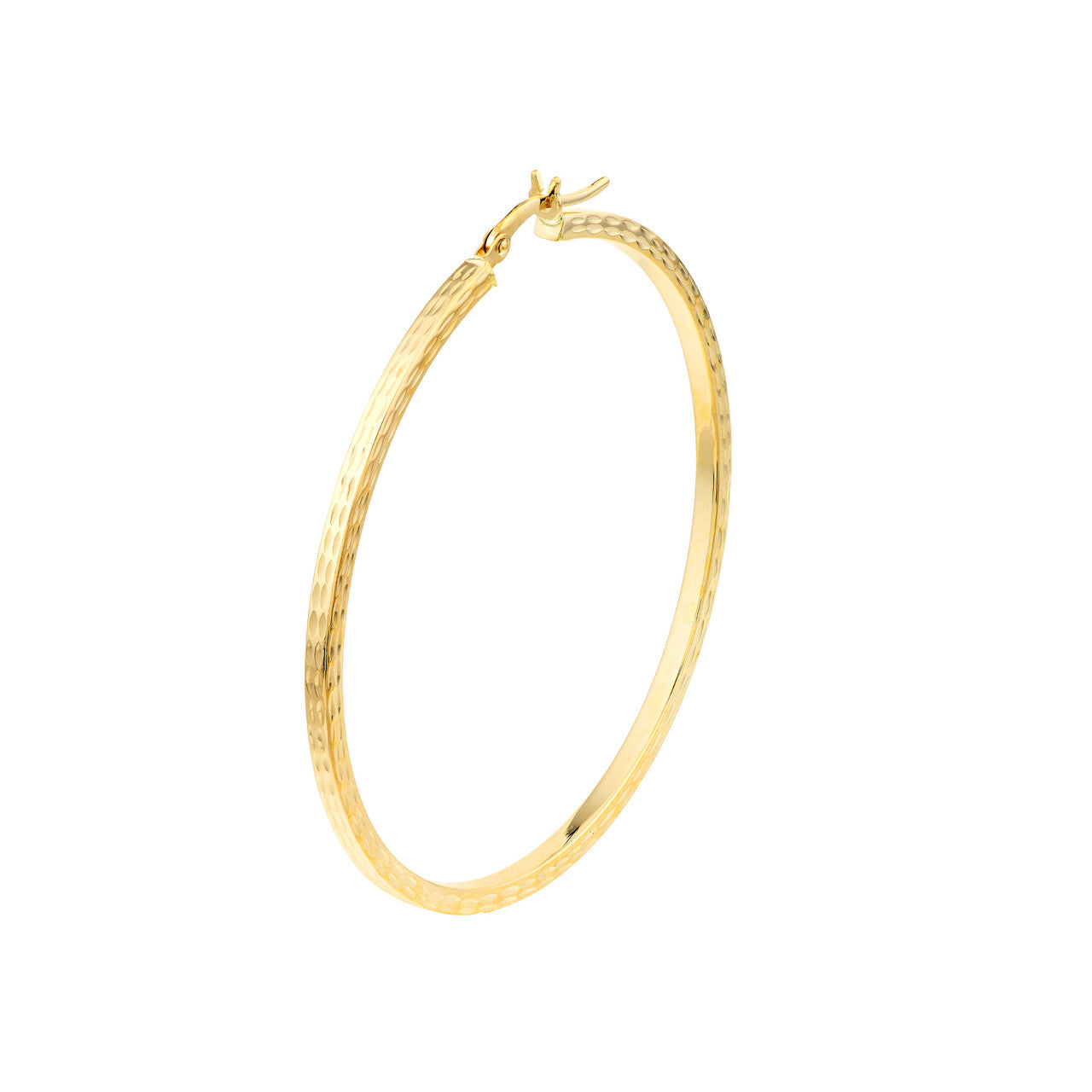 Simple 50mm square textured hoop earrings in gold from My Store, showcasing a modern and elegant design.
