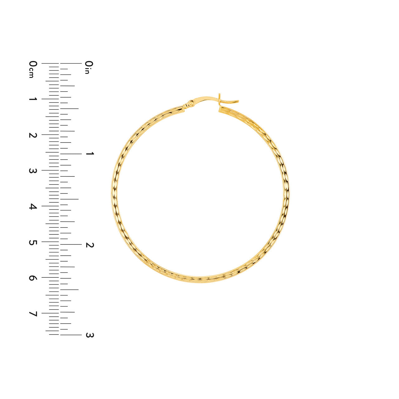 Textured square hoop earrings in a simple design, measuring 50mm, by My Store.